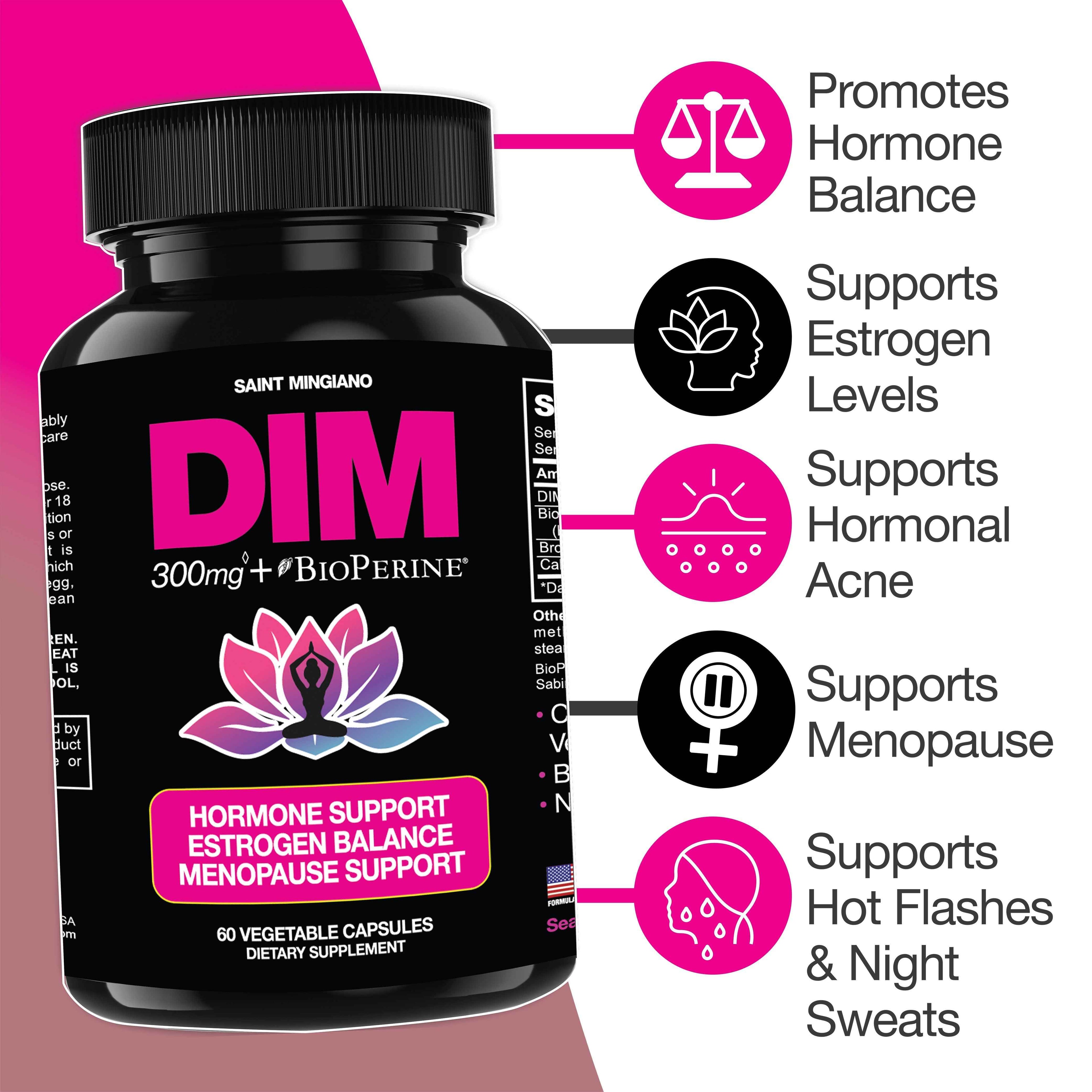 DIM Supplement 300 mg Supplements | Hormone Estrogen and Menopause Balance for Women DestGlow