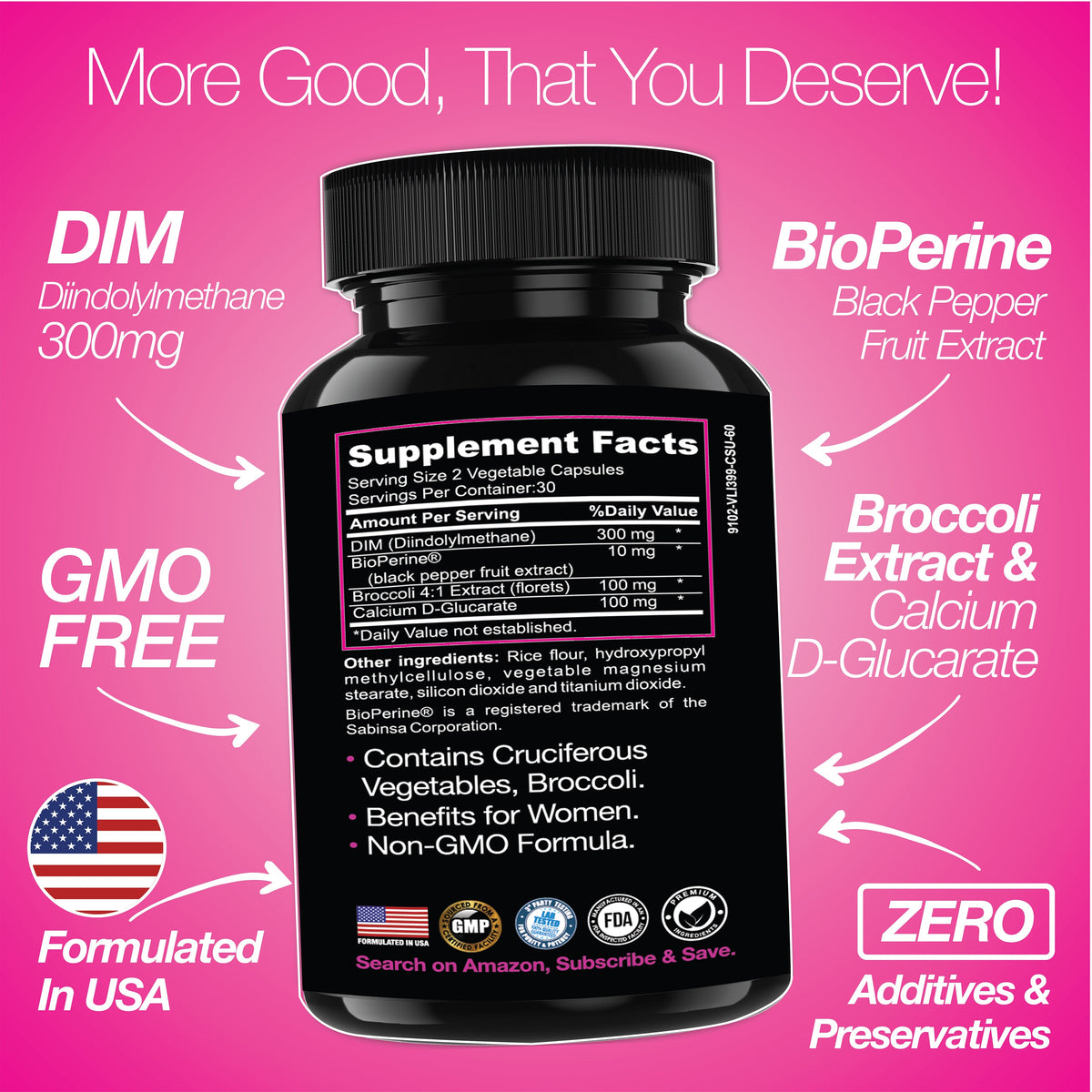 DIM Supplement 300 mg Supplements | Hormone Estrogen and Menopause Balance for Women DestGlow