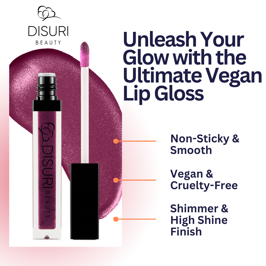 DISURI Beauty Shimmer Blast Lip Gloss - Berry Kiss (S53) DestGlow