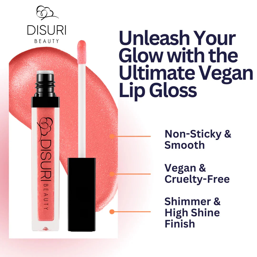 DISURI Beauty Shimmer Blast Lip Gloss - Champagne Kiss (S4)