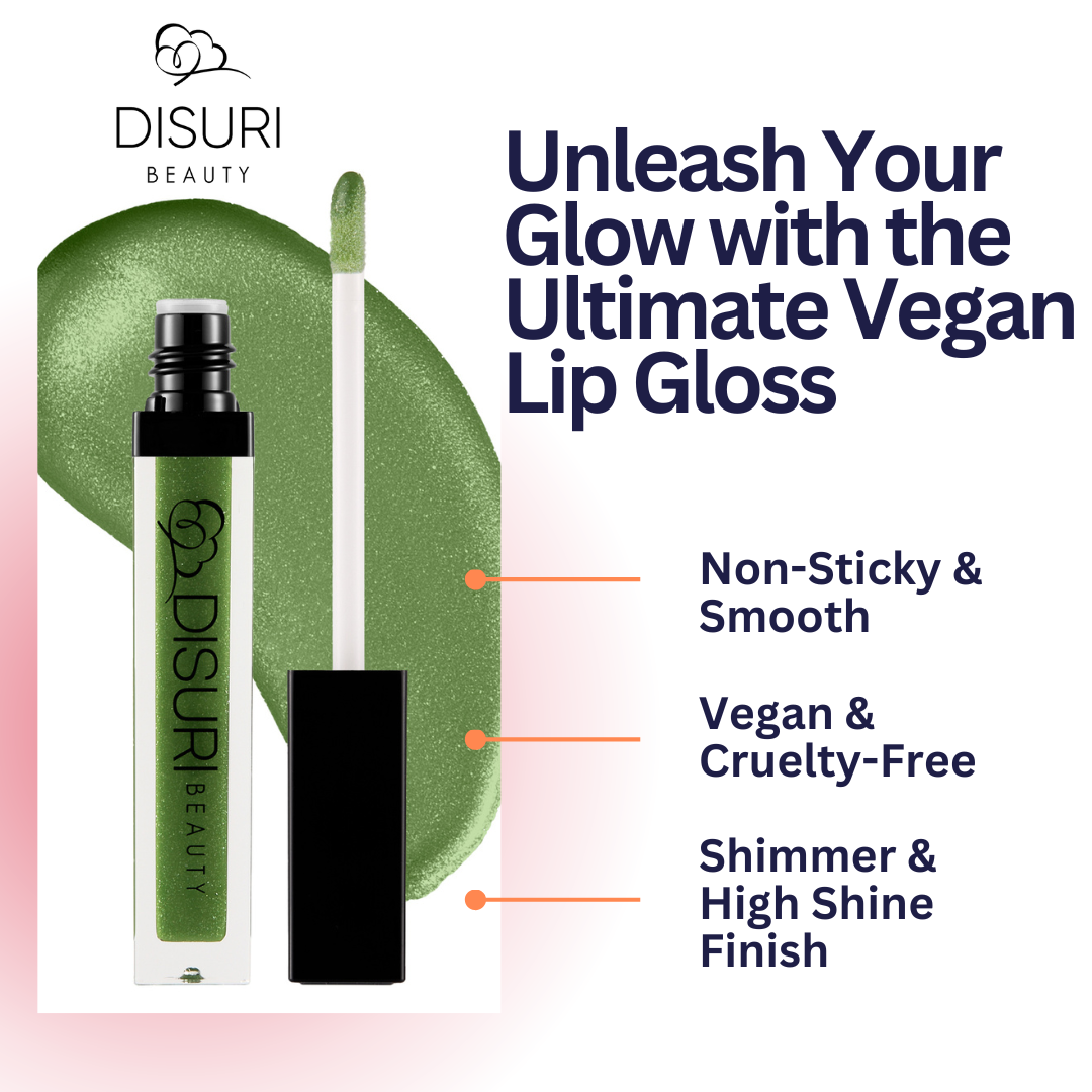 DISURI Beauty Shimmer Blast Lip Gloss - Green Crush (S71) DestGlow