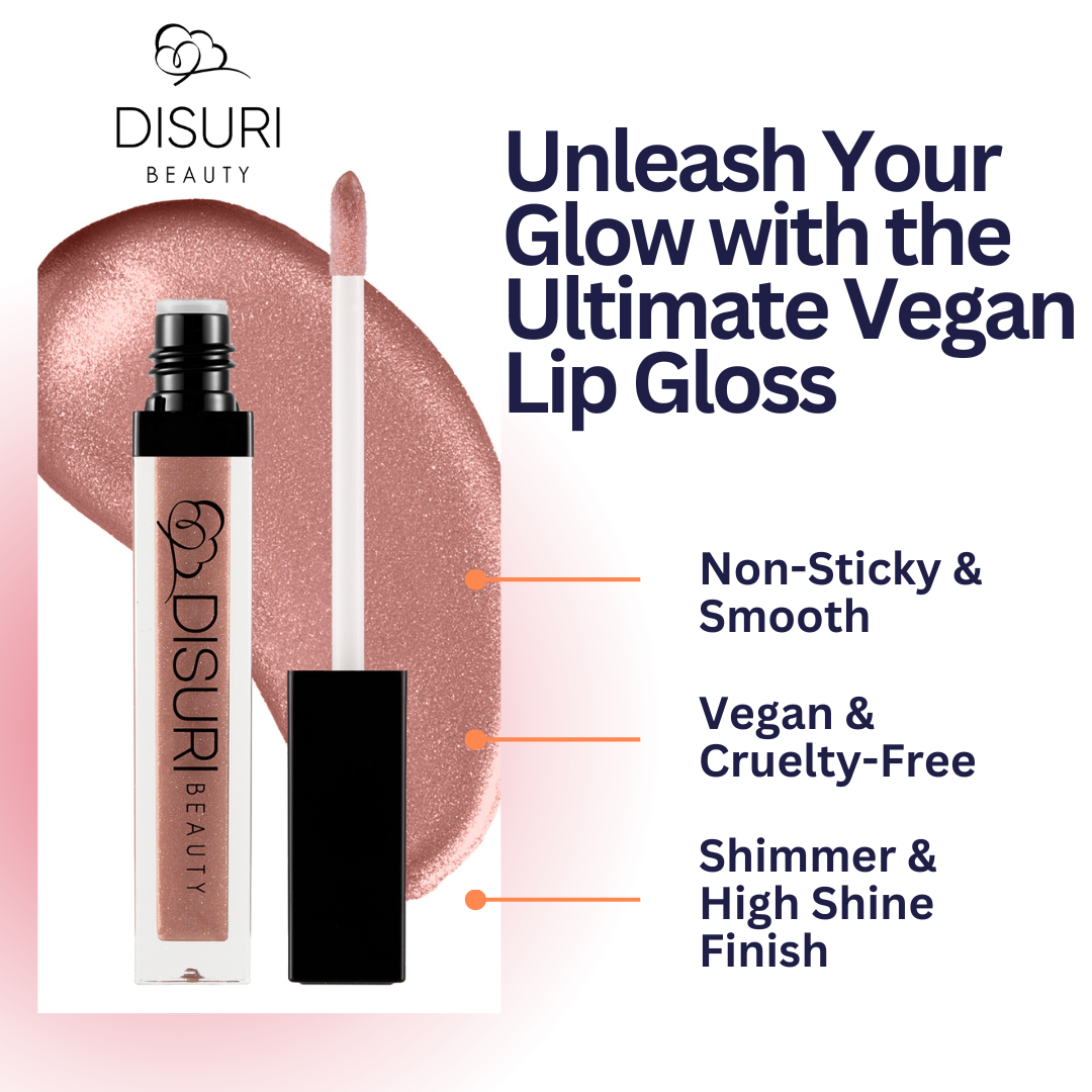 DISURI Beauty Shimmer Blast Lip Gloss - Never Send Nudes (S65) DestGlow