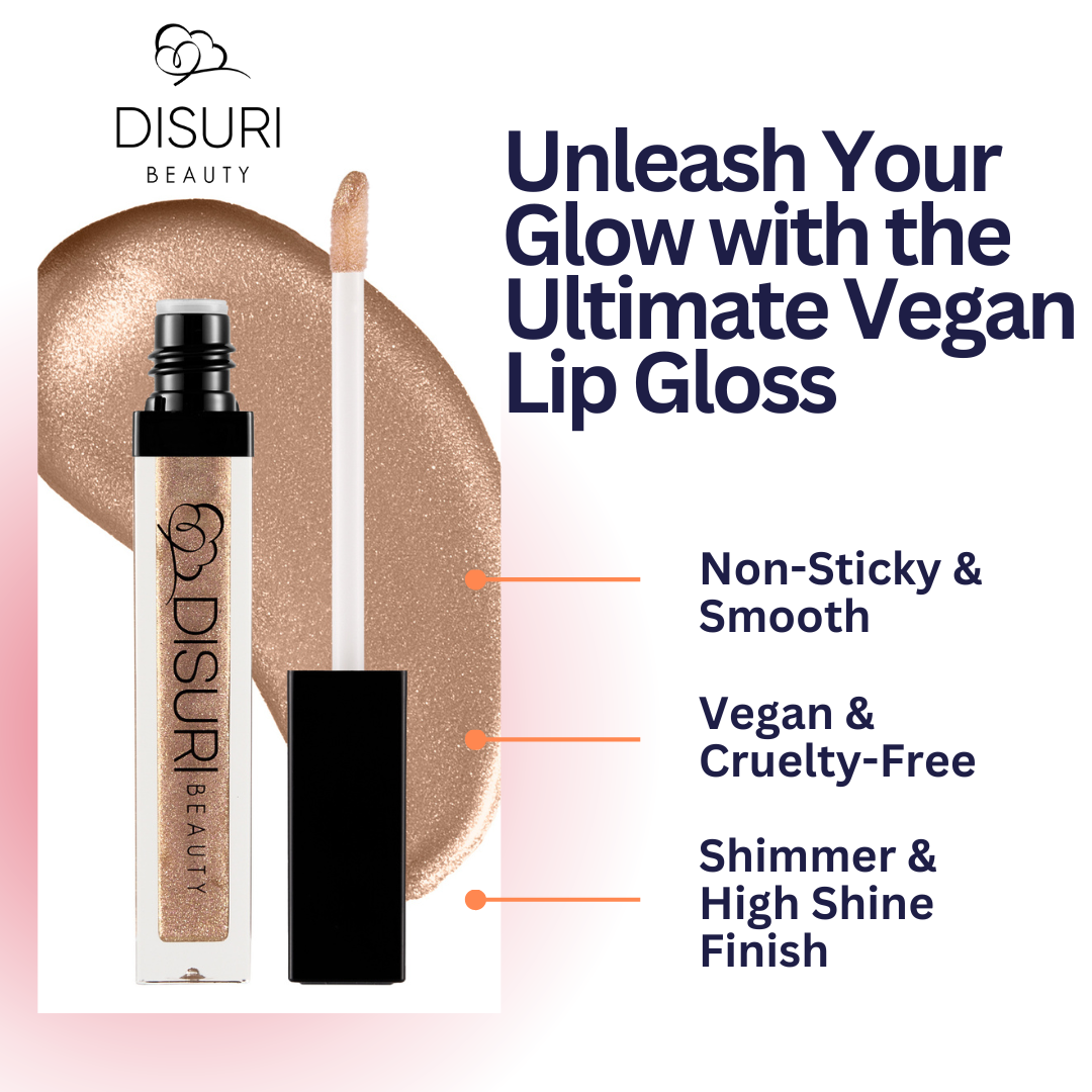 DISURI Beauty Shimmer Blast Lip Gloss - Pink Gold (S44)