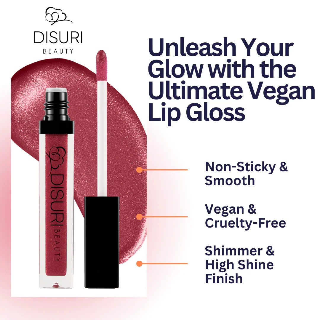 DISURI Beauty Shimmer Blast Lip Gloss - Pinky Promise (S22) DestGlow