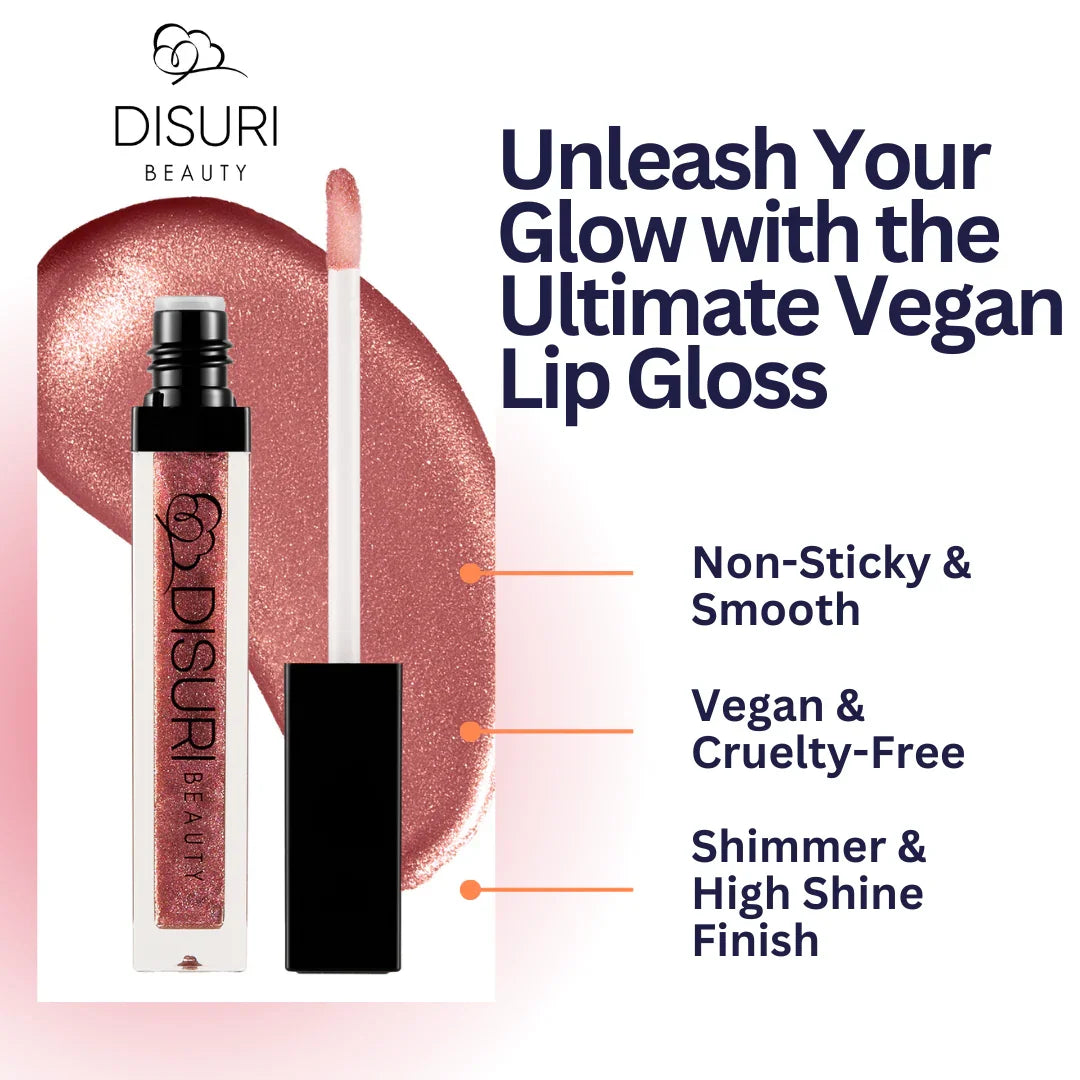 DISURI Beauty Shimmer Blast Lip Gloss - Rosé All Day (S29)