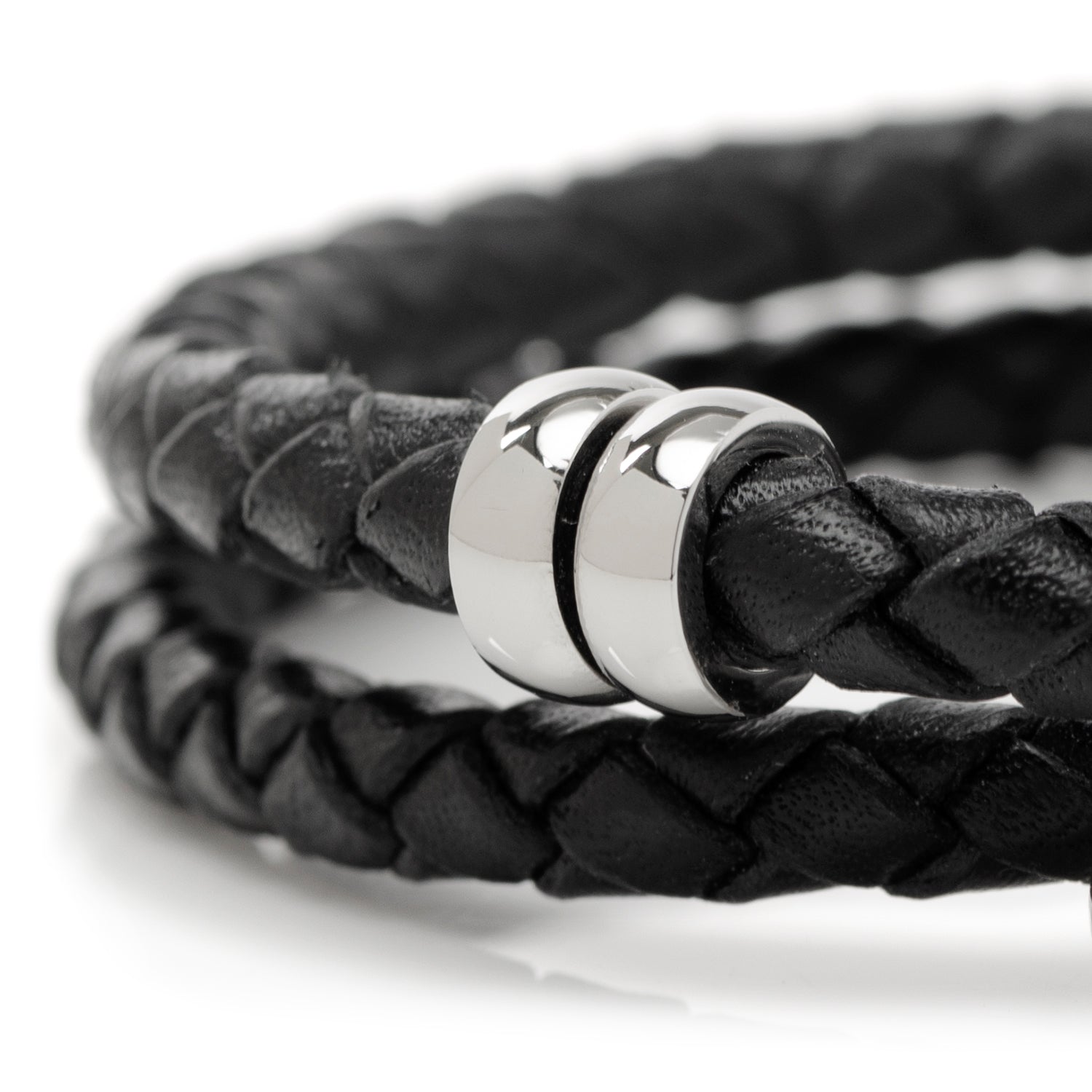 Disney Mickey Silhouette Black Double Wrapped Leather Bracelet by Cufflinks.com