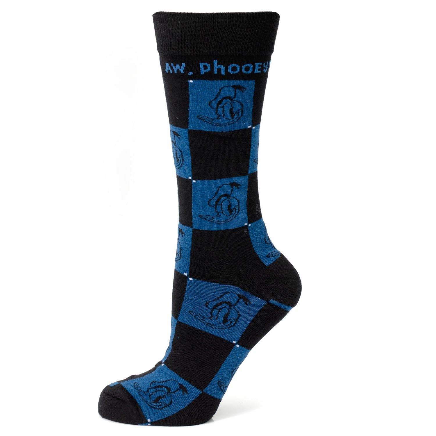 Disney Donald Duck Black Dress Socks & Blue Mickey Mouse Lapel Pin Gift Set by Cufflinks.com