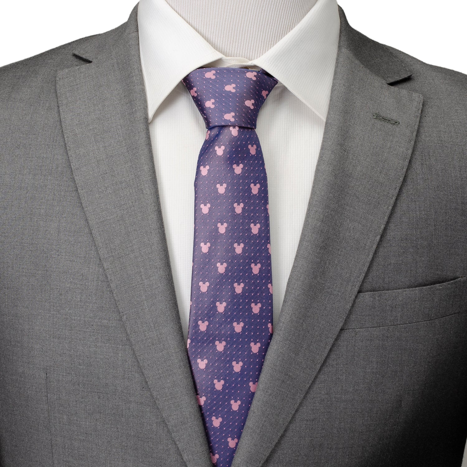 Disney Mickey Mouse Purple and Pink Dot Silhouette Tie by Cufflinks.com