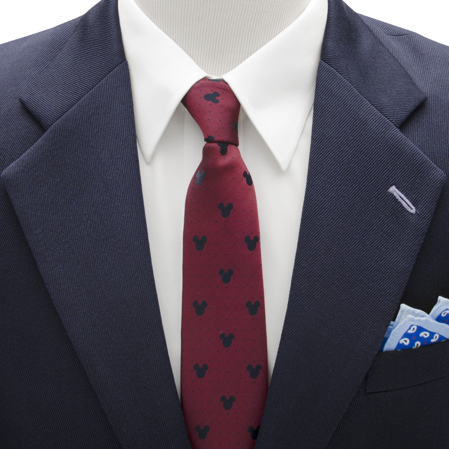 Disney Mickey Mouse Red Pin Dot Men&