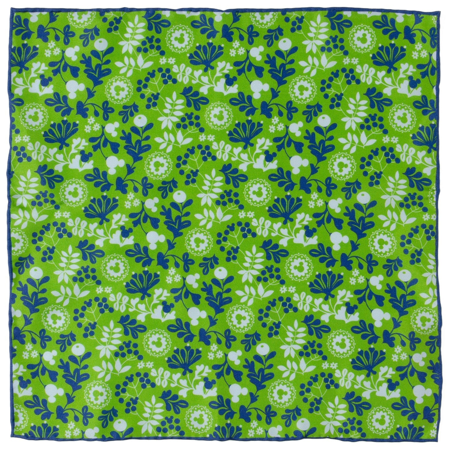Disney Mickey Mouse Floral Green Pocket Square