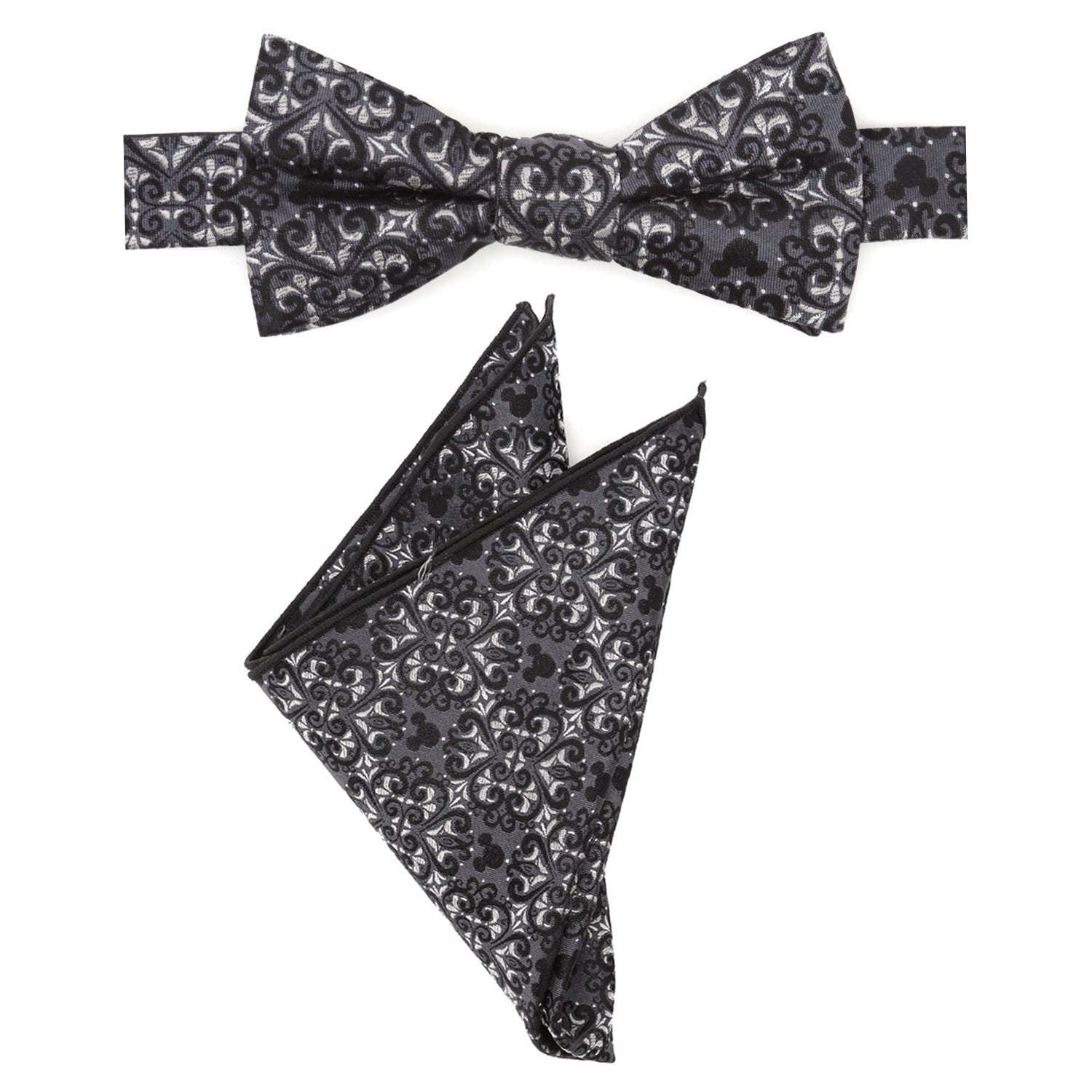 Disney Mickey Mouse Damask Pocket Square and Bow Tie Gift Set by Cufflinks.com