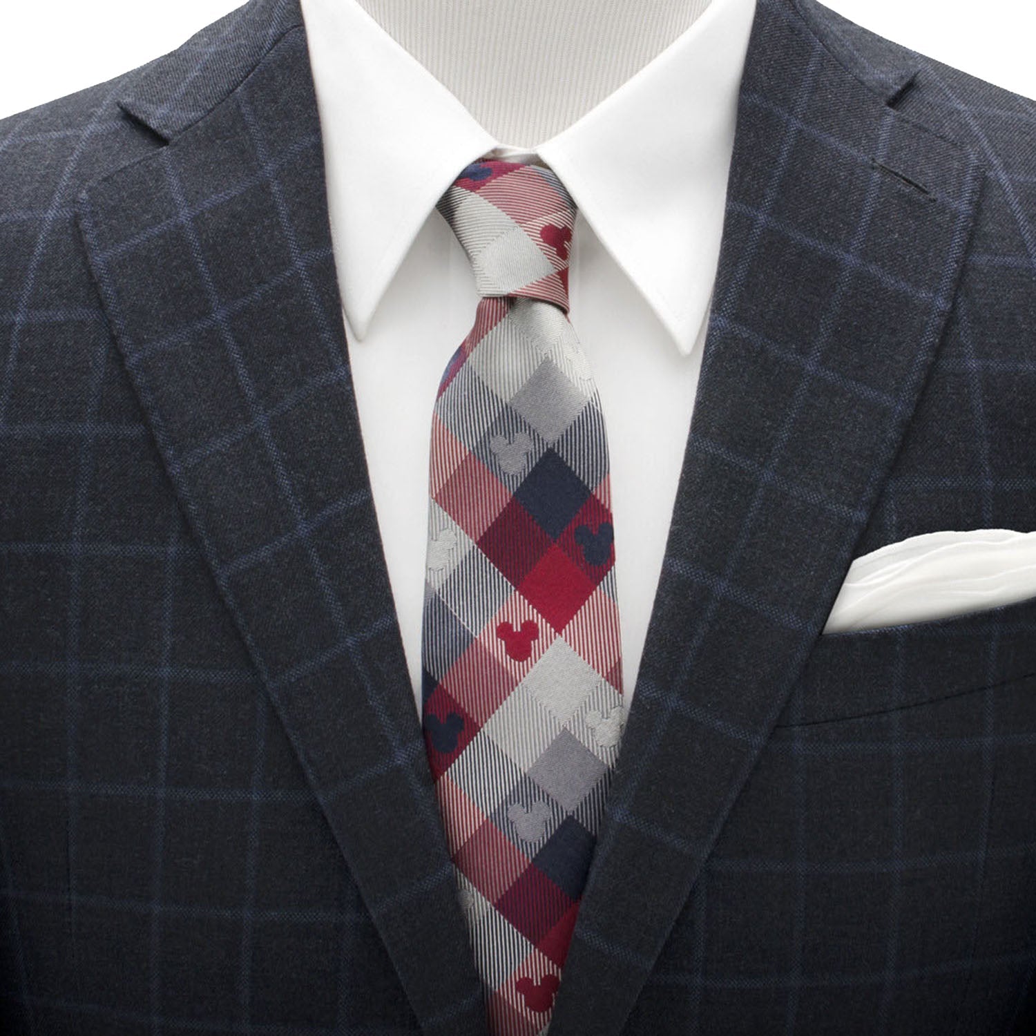 Disney Mickey Mouse Red and Blue Plaid Men&