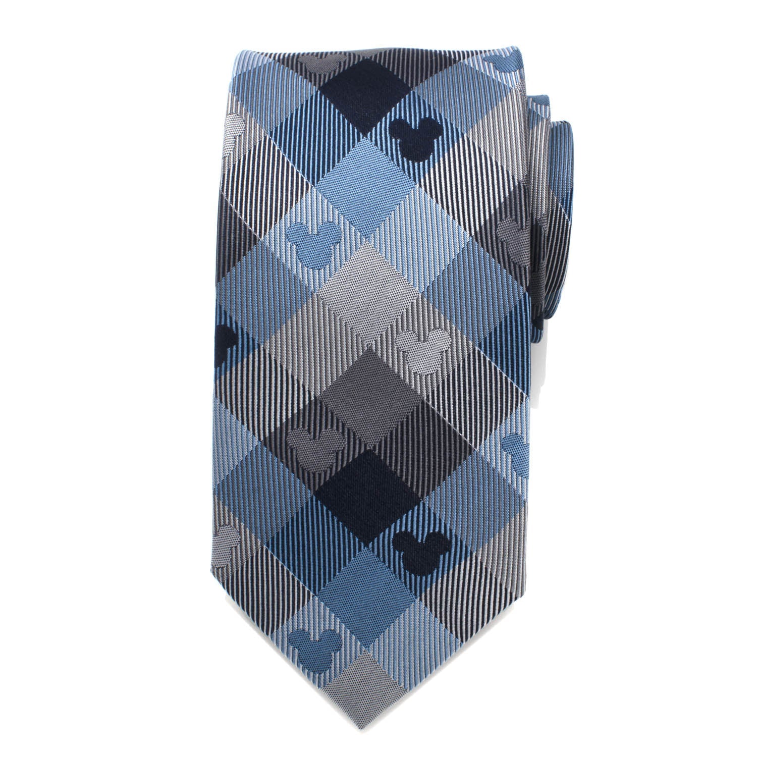 Disney Mickey Mouse Blue Plaid Mens Tie by Cufflinks.com