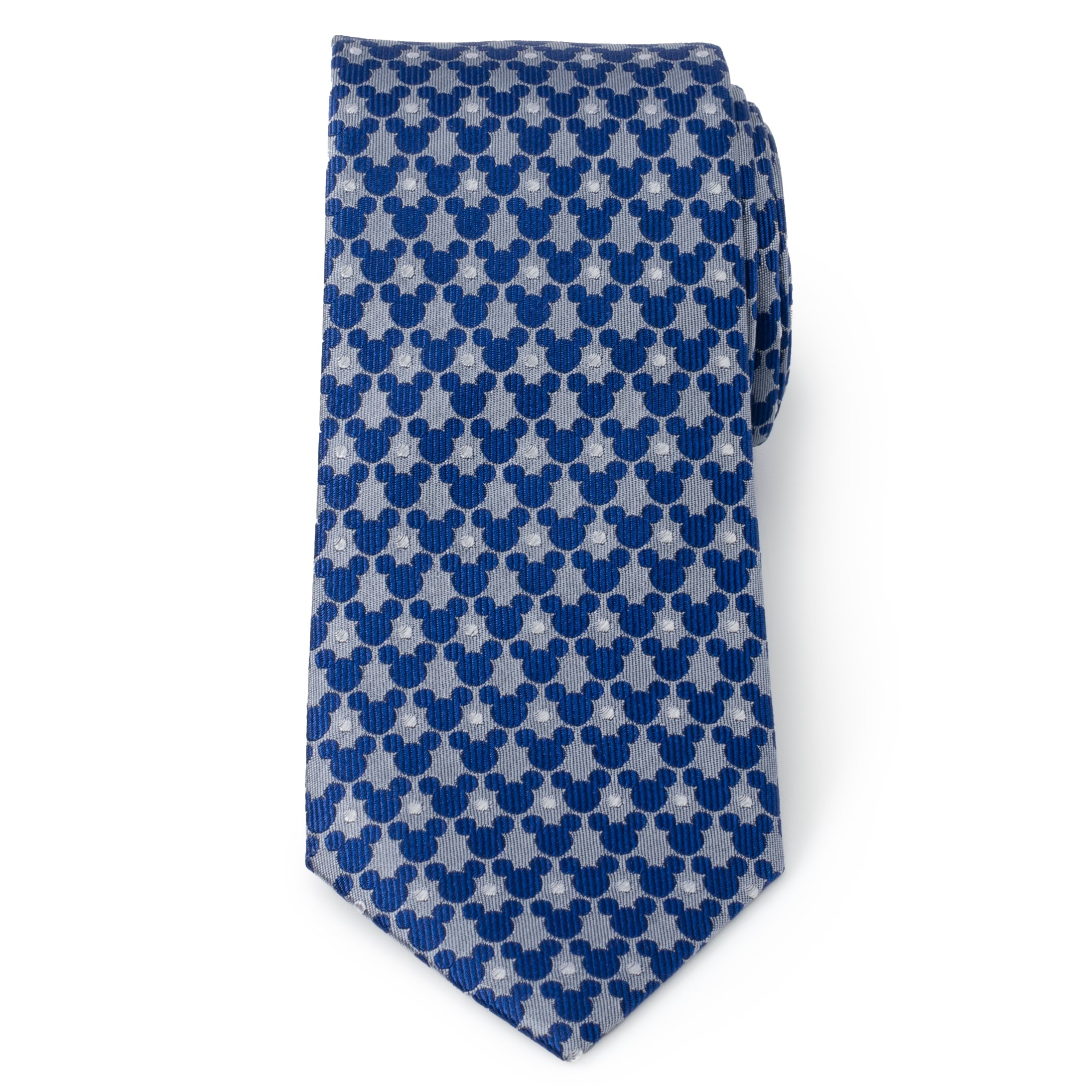 Disney Mickey Mouse Silhouette Pattern Dot Blue Tie by Cufflinks.com