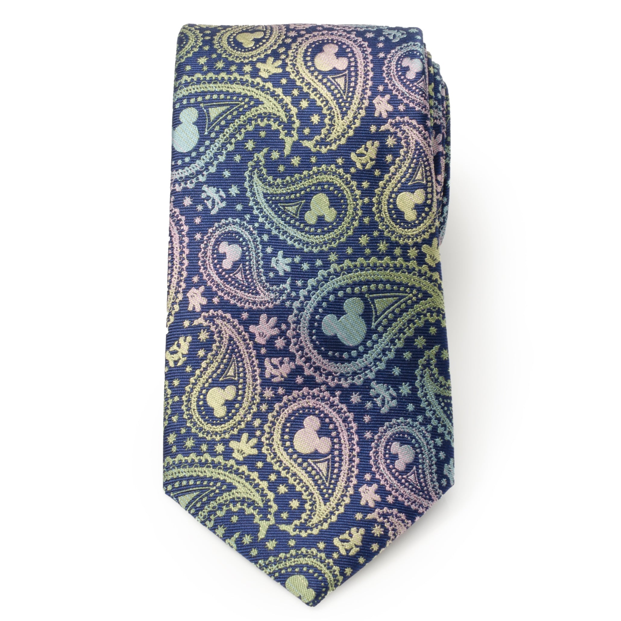 Disney Mickey Mouse Silhouette Iridescent Paisley Navy Tie by Cufflinks.com