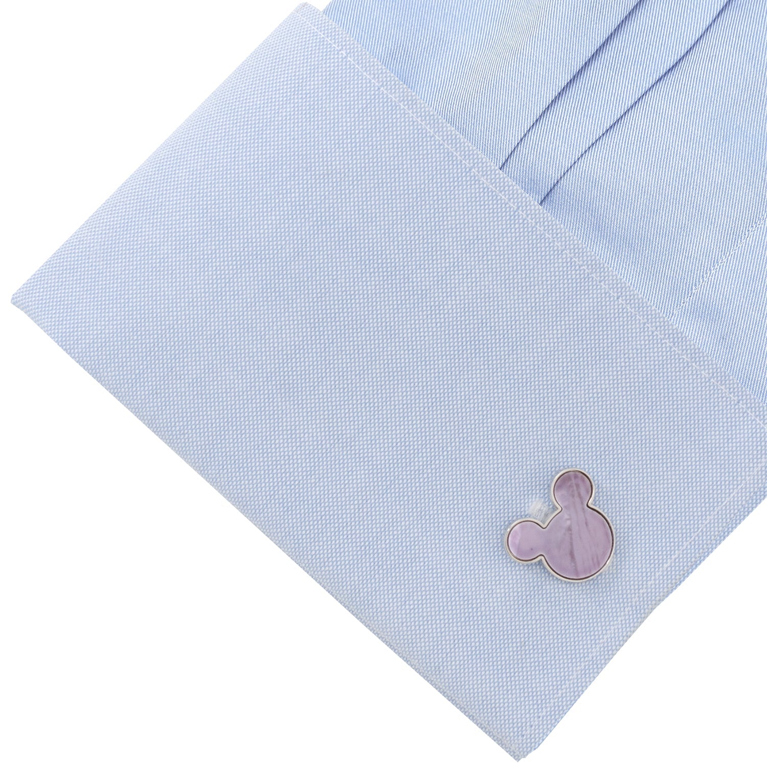 Disney Mickey Mouse Silhouette Lavender Mother of Pearl Sterling Silver Cufflinks by Cufflinks.com