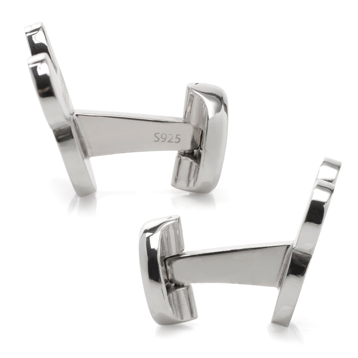 Disney Mickey Mouse Silhouette Lavender Mother of Pearl Sterling Silver Cufflinks by Cufflinks.com