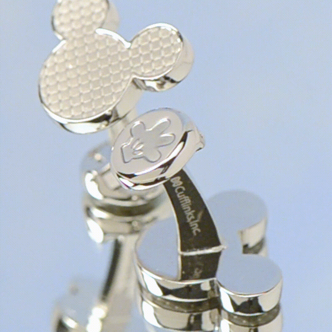 Disney Mickey Mouse Silhouette Basket Weave Cufflinks by Cufflinks.com