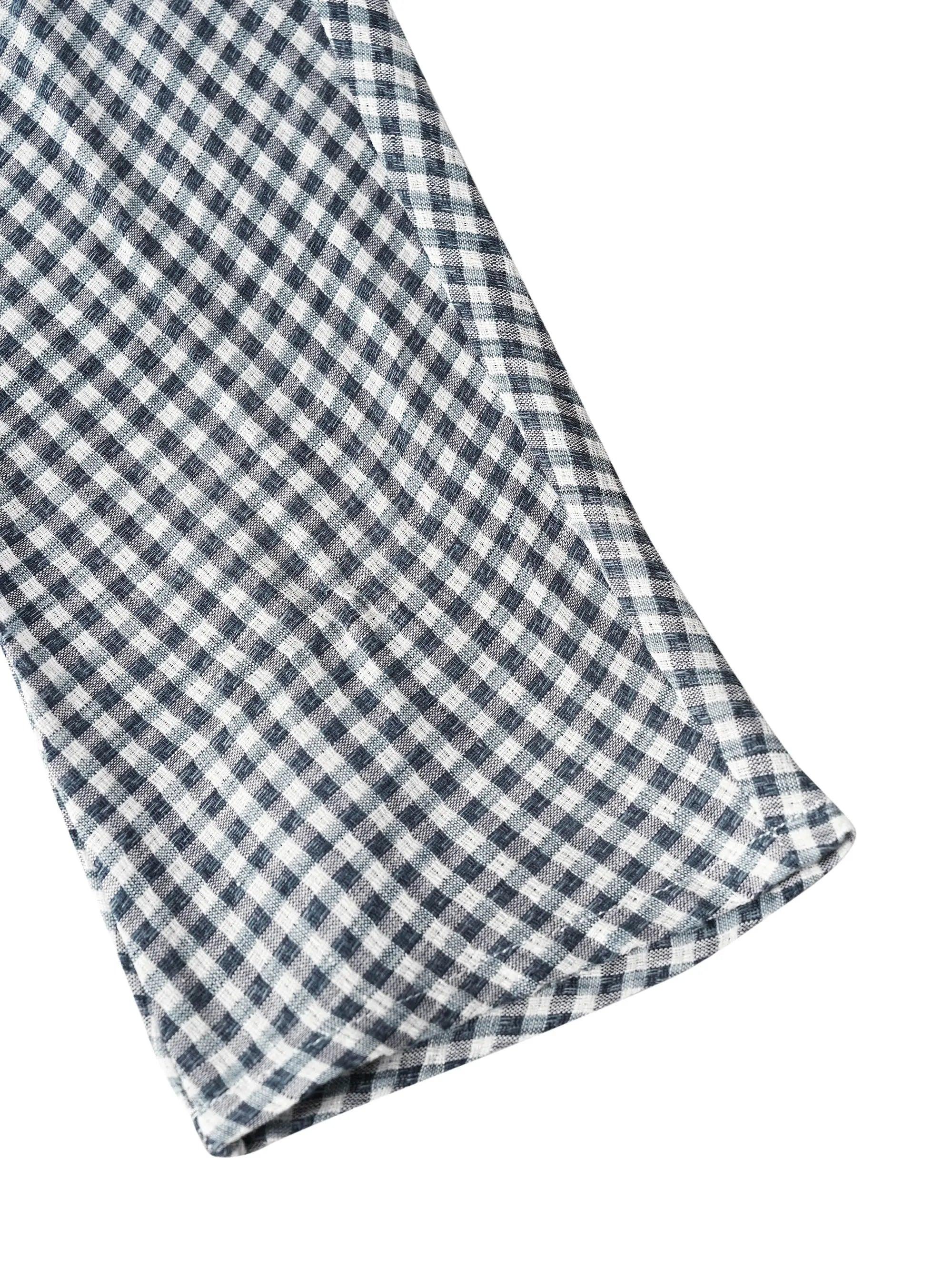 Linen Checked Long-Sleeved Top CAROLINE by LINTICO