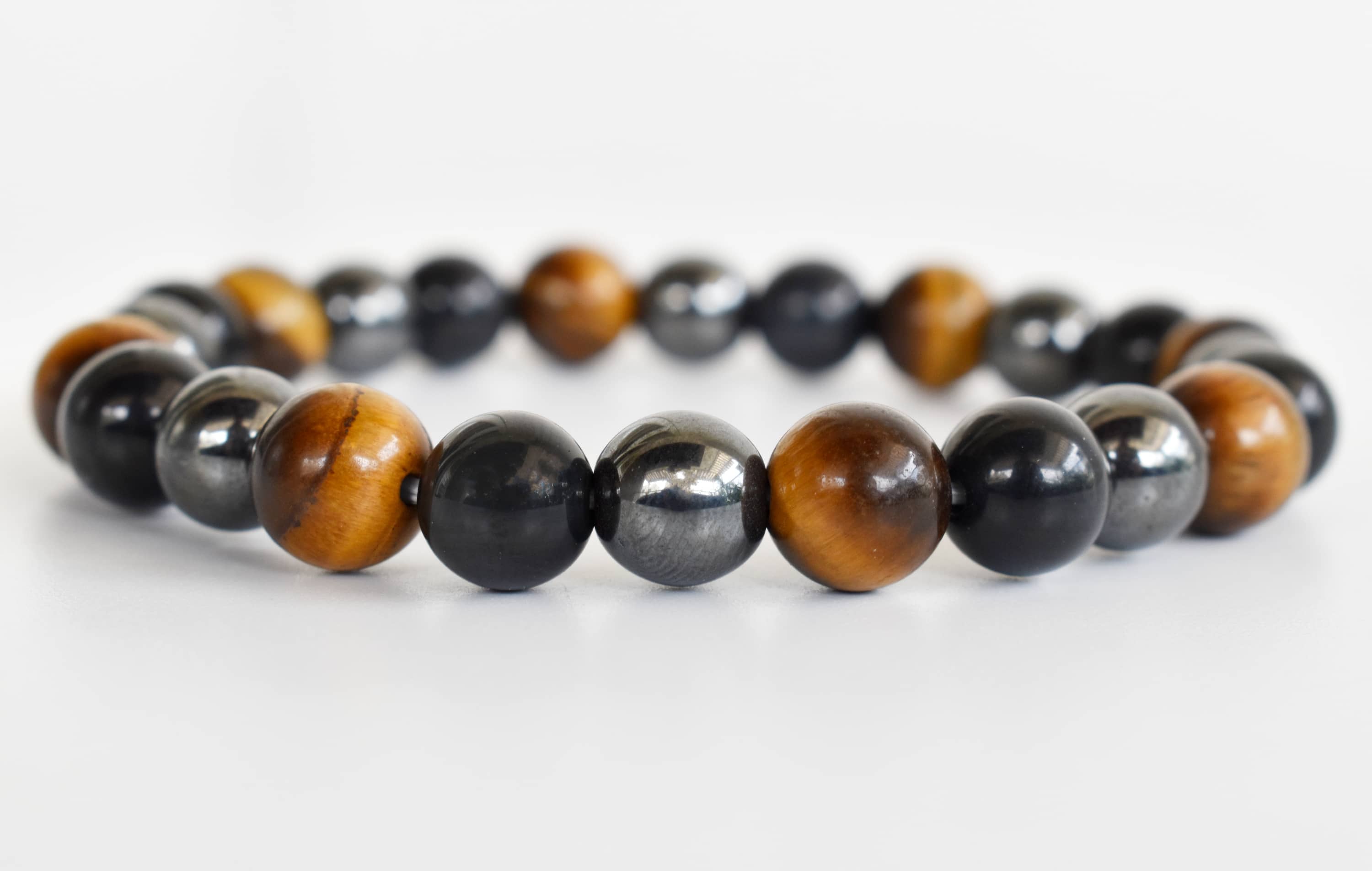 TRIPLE PROTECTION Crystal Bracelet (Tiger Eye, Black Obsidian, Hematite) DestGlow