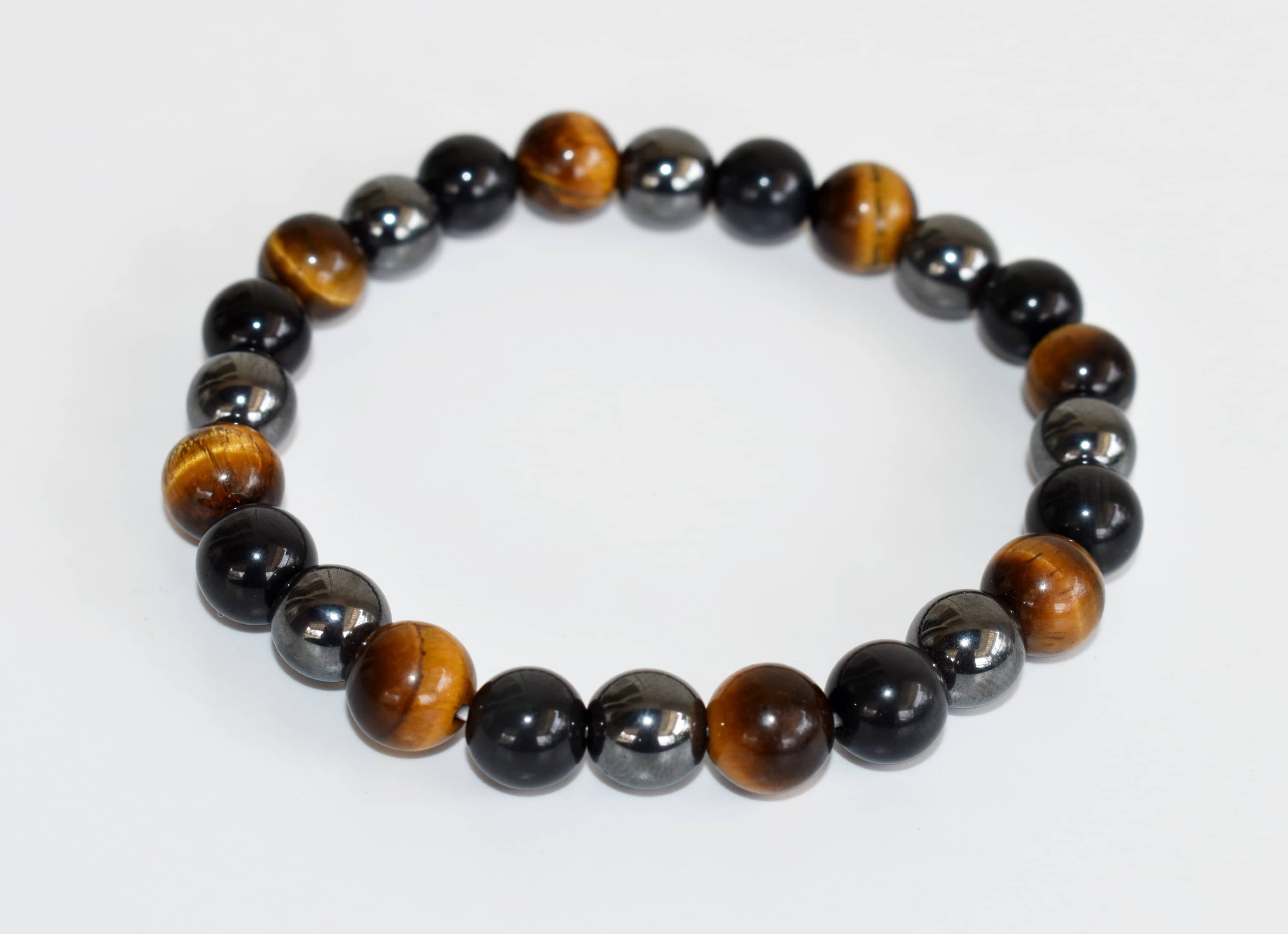 TRIPLE PROTECTION Crystal Bracelet (Tiger Eye, Black Obsidian, Hematite) DestGlow