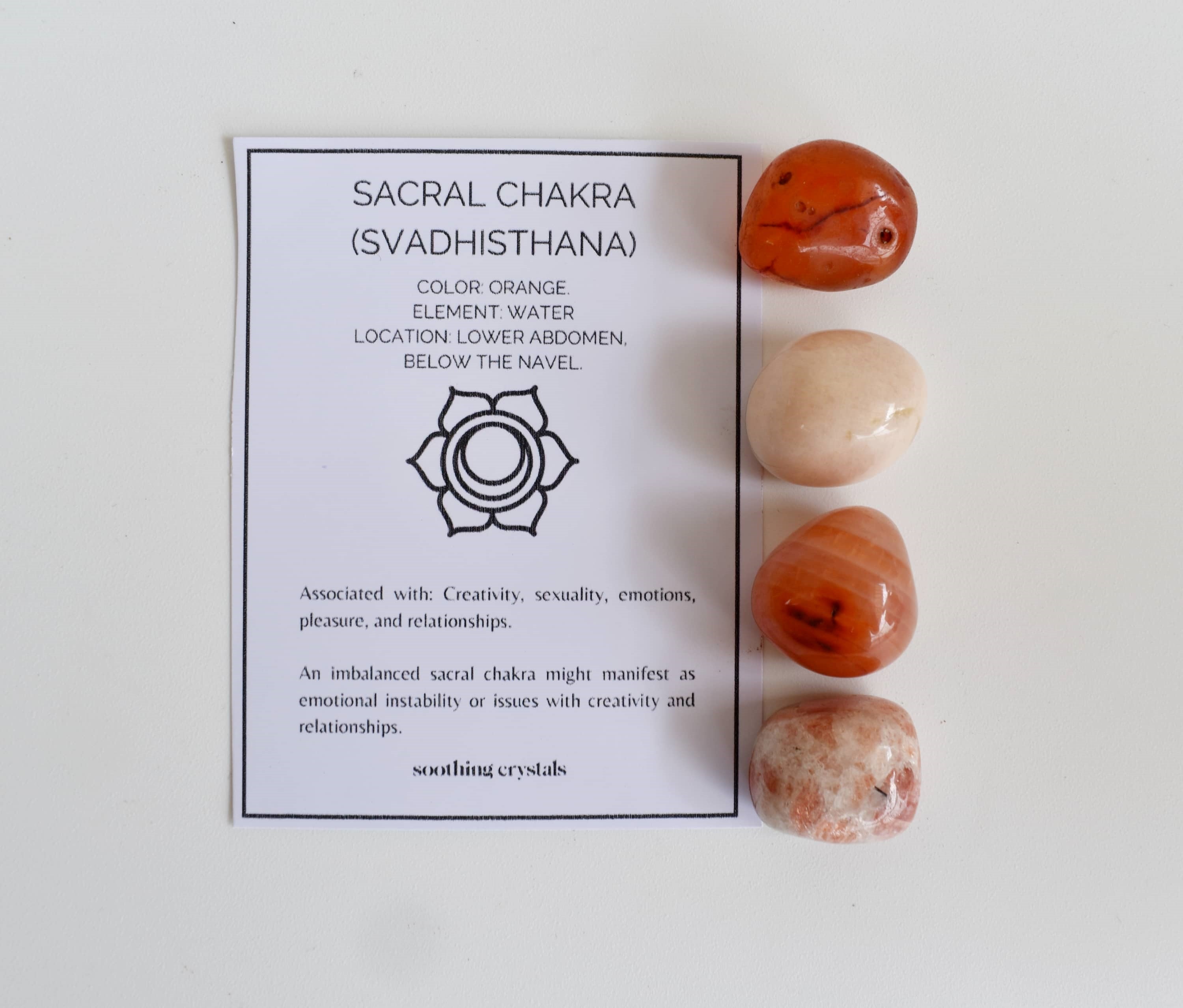 SACRAL Chakra Crystals Kit, Chakra&
