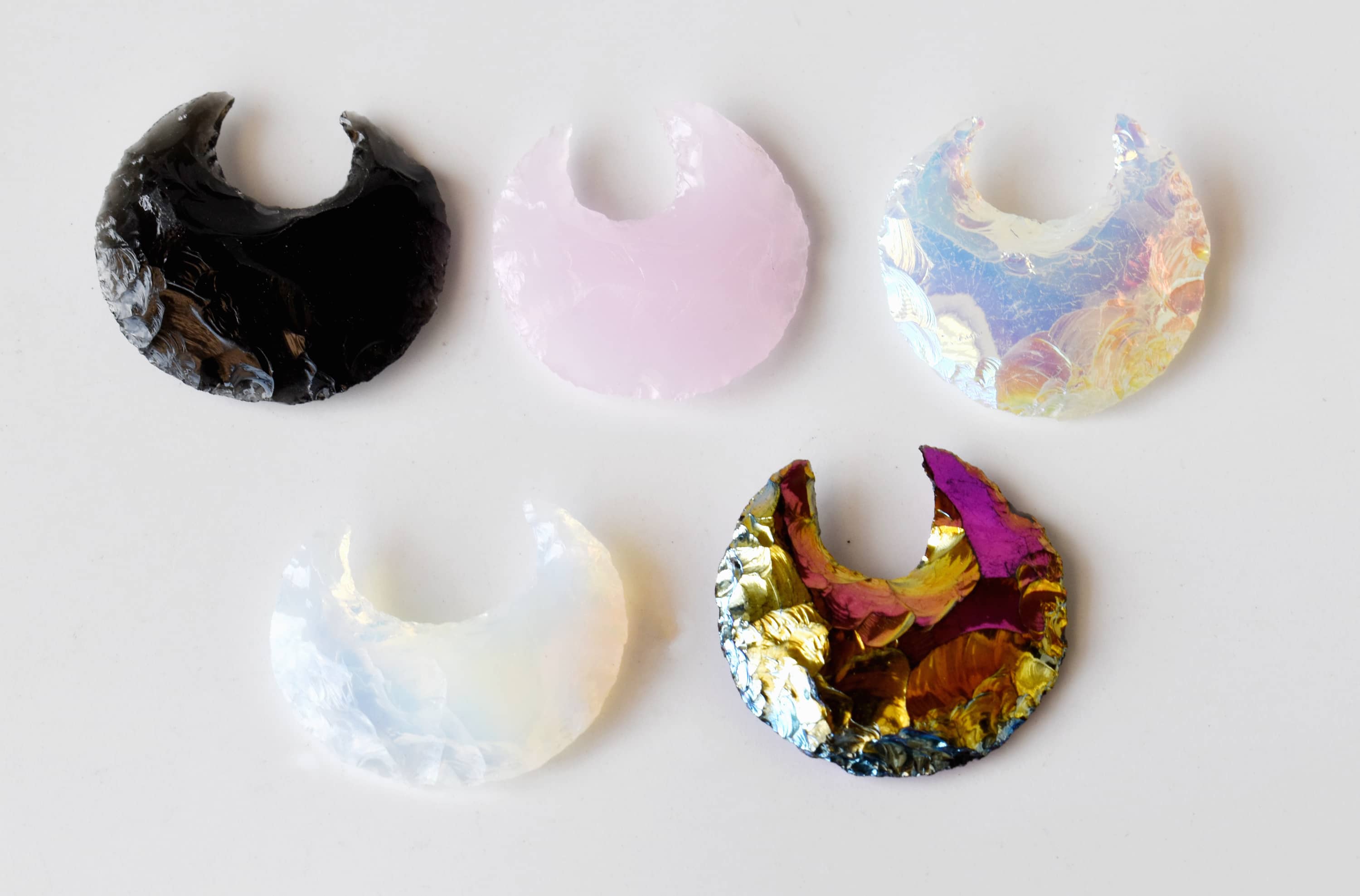 Flat Stars & Moon Shaped Gemstone Arrowheads. DestGlow