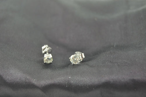 Moissanite Earrings - Brilliant 0.80 Ct 14K White Gold Stud Earrings for Women