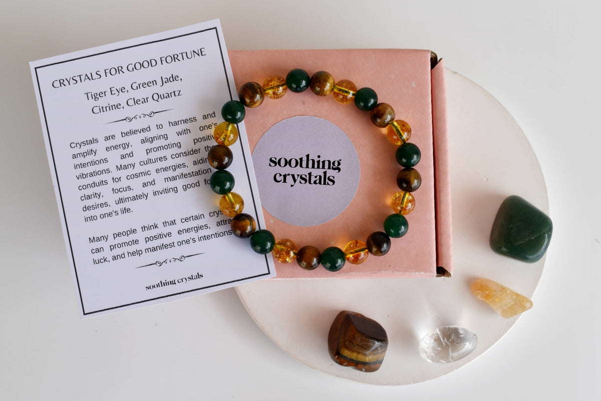 Harbouring GOOD FORTUNE Crystal Kit, Gemstone Tumble Kit, Good fortune Crystal Gift Set DestGlow