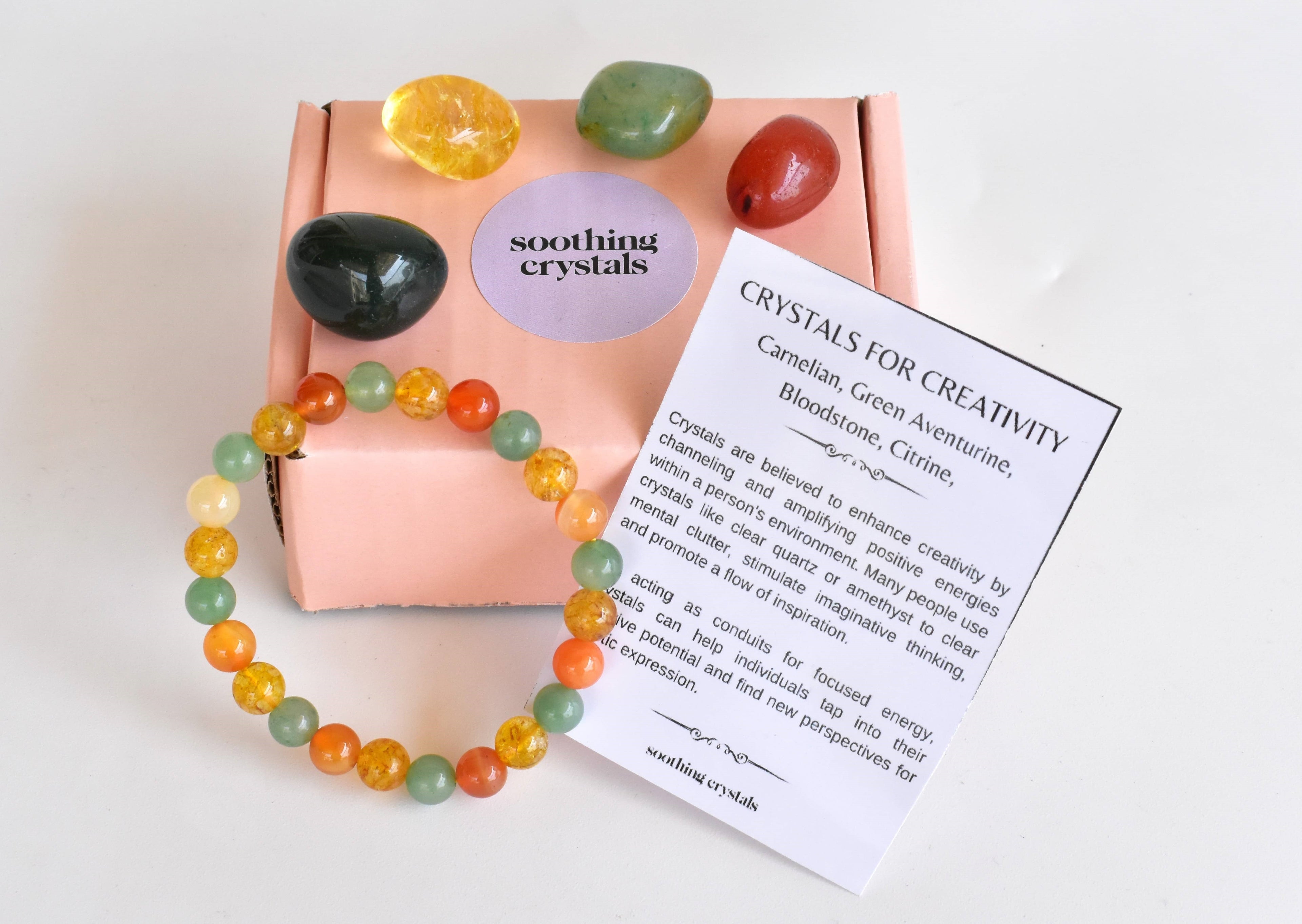 Energizes CREATIVITY Crystal Kit, Gemstone Tumble Kit, Creativity Crystal Gift Set DestGlow