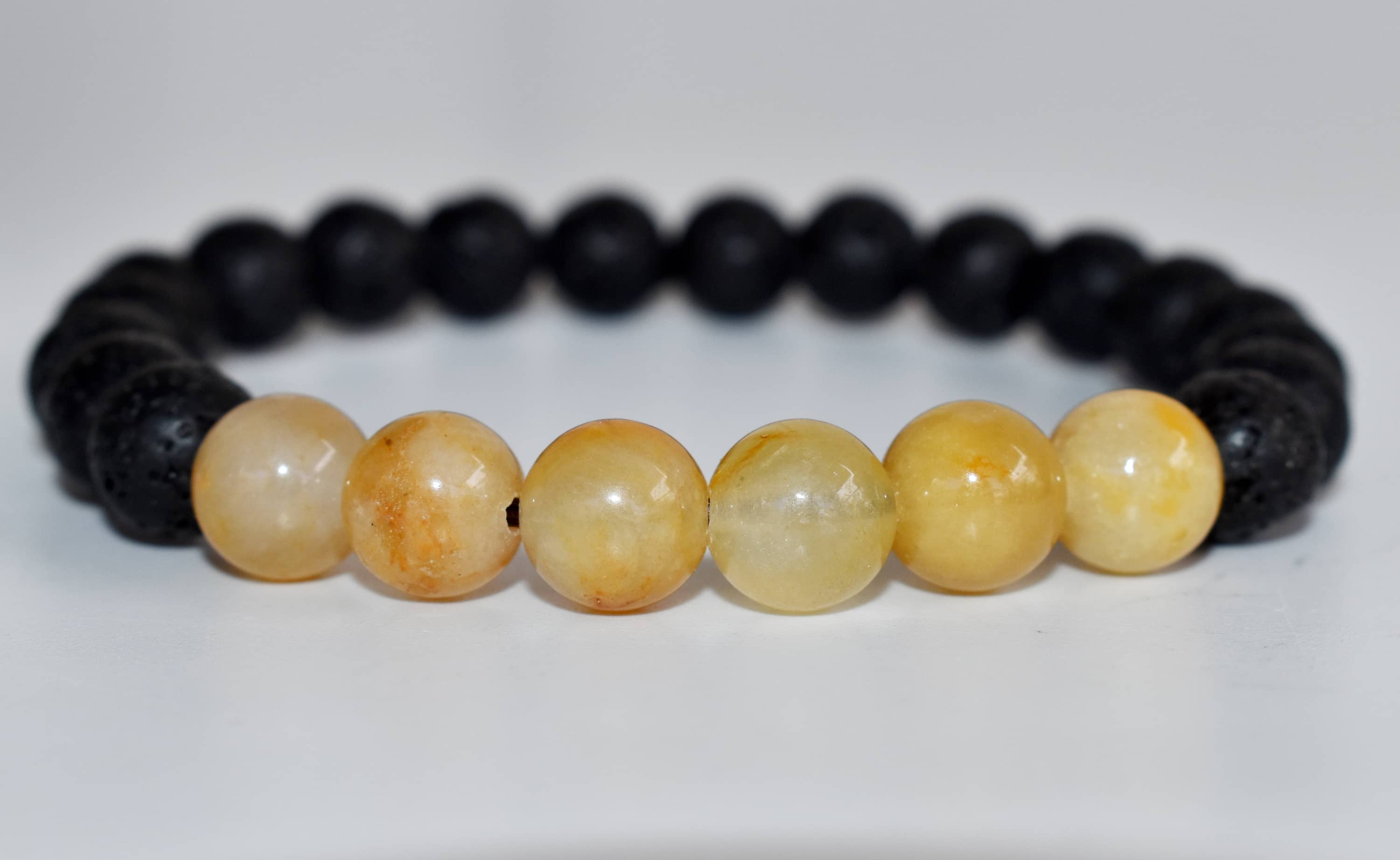Lava Diffuser Bracelet, Lava with Yellow Aventurine Beads Diffuser Jewelry, Aromatherapy, Essential Oil Bracelet, Spiritual Gift, Yoga Gift for Her, DestGlow