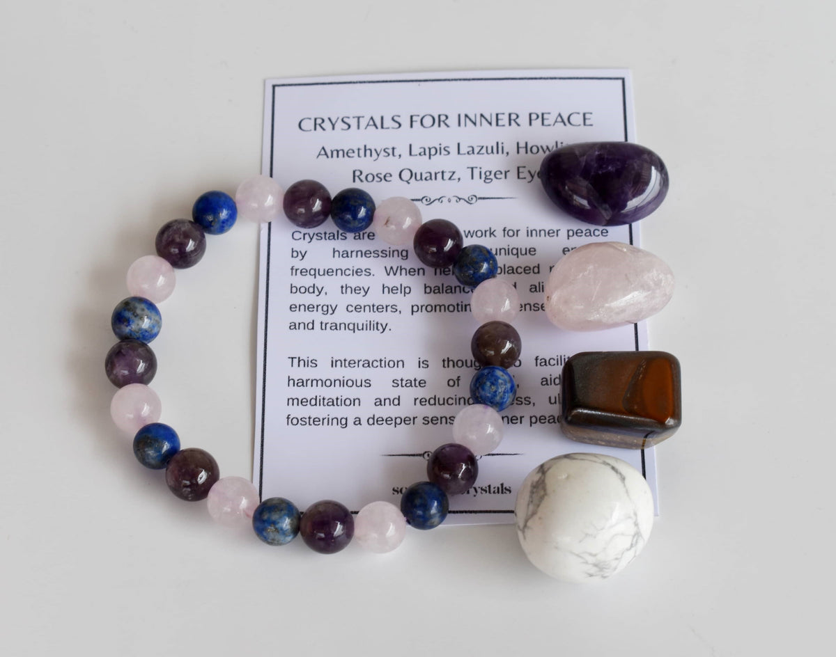 Promoting INNER PEACE Crystal Kit, Gemstone Tumble Kit, Inner Peace Crystal Gift Set DestGlow