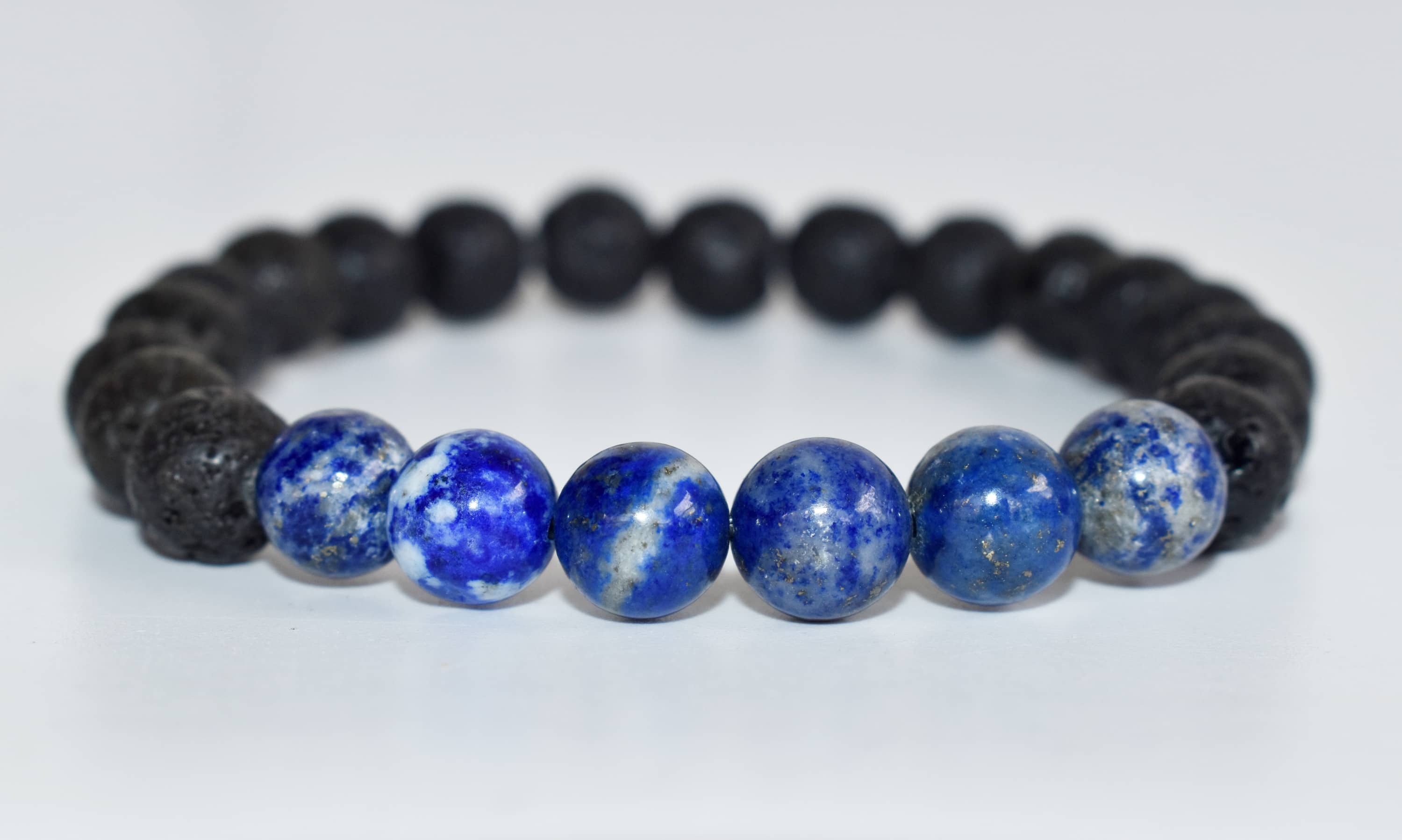 Lava Diffuser Bracelet, Lava with Lapis Lazuli Beads Diffuser Jewelry, Aromatherapy, Essential Oil Bracelet, Spiritual Gift, Yoga Gift for Her DestGlow