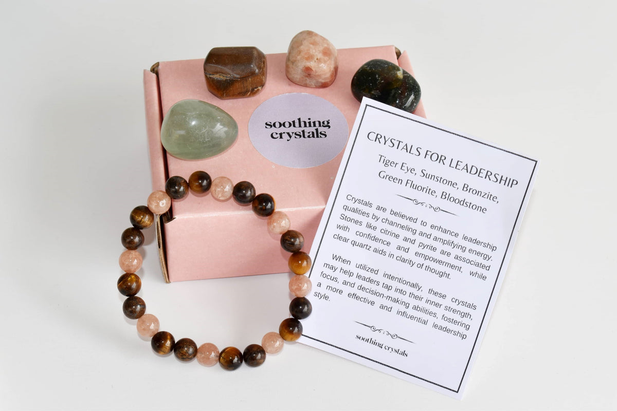 Inspire LEADERSHIP Crystal Kit, Gemstone Tumble Kit, Leadership Crystal Gift Set DestGlow