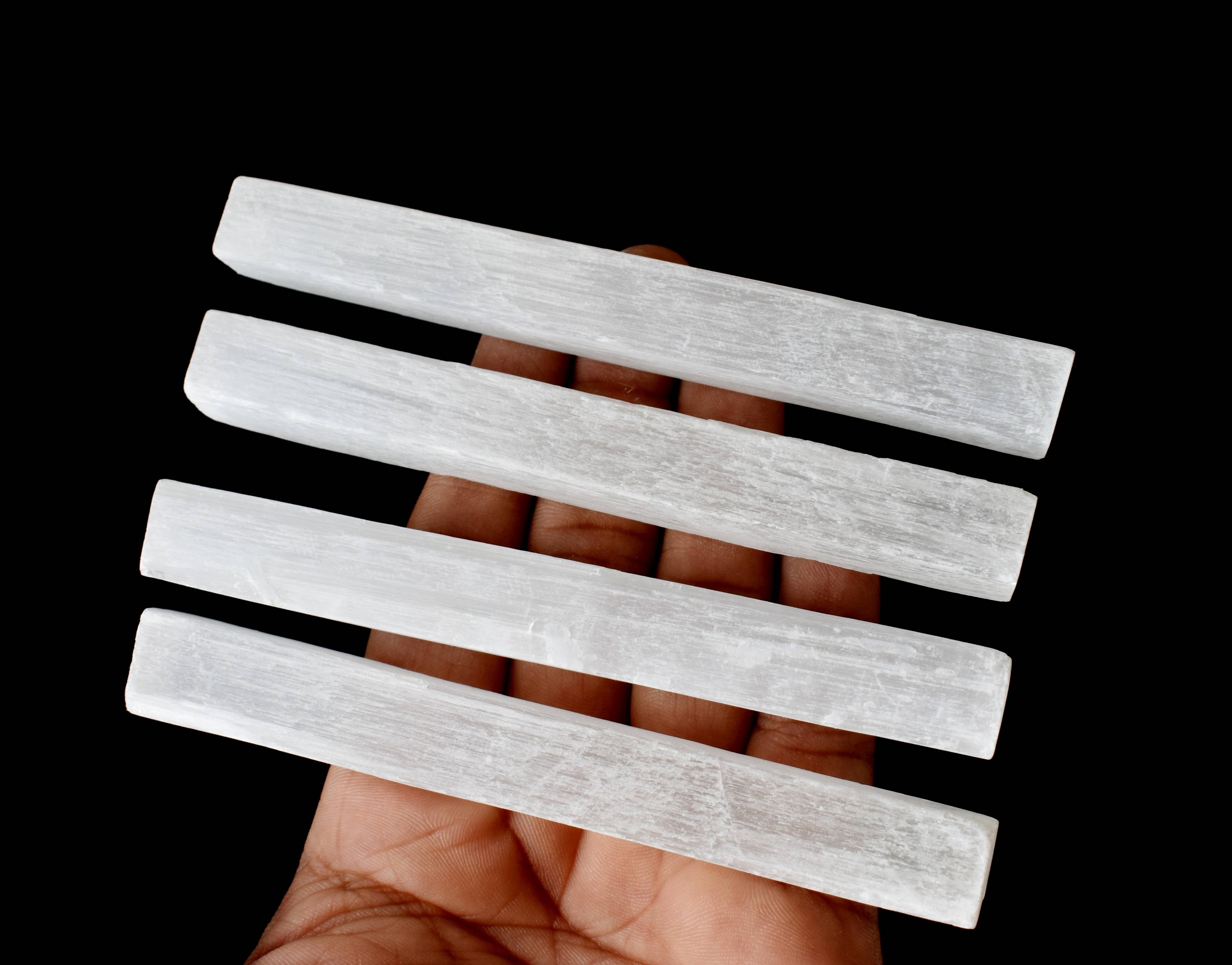4" Selenite Healing Logs Selenite Sticks, Selenite Logs DestGlow