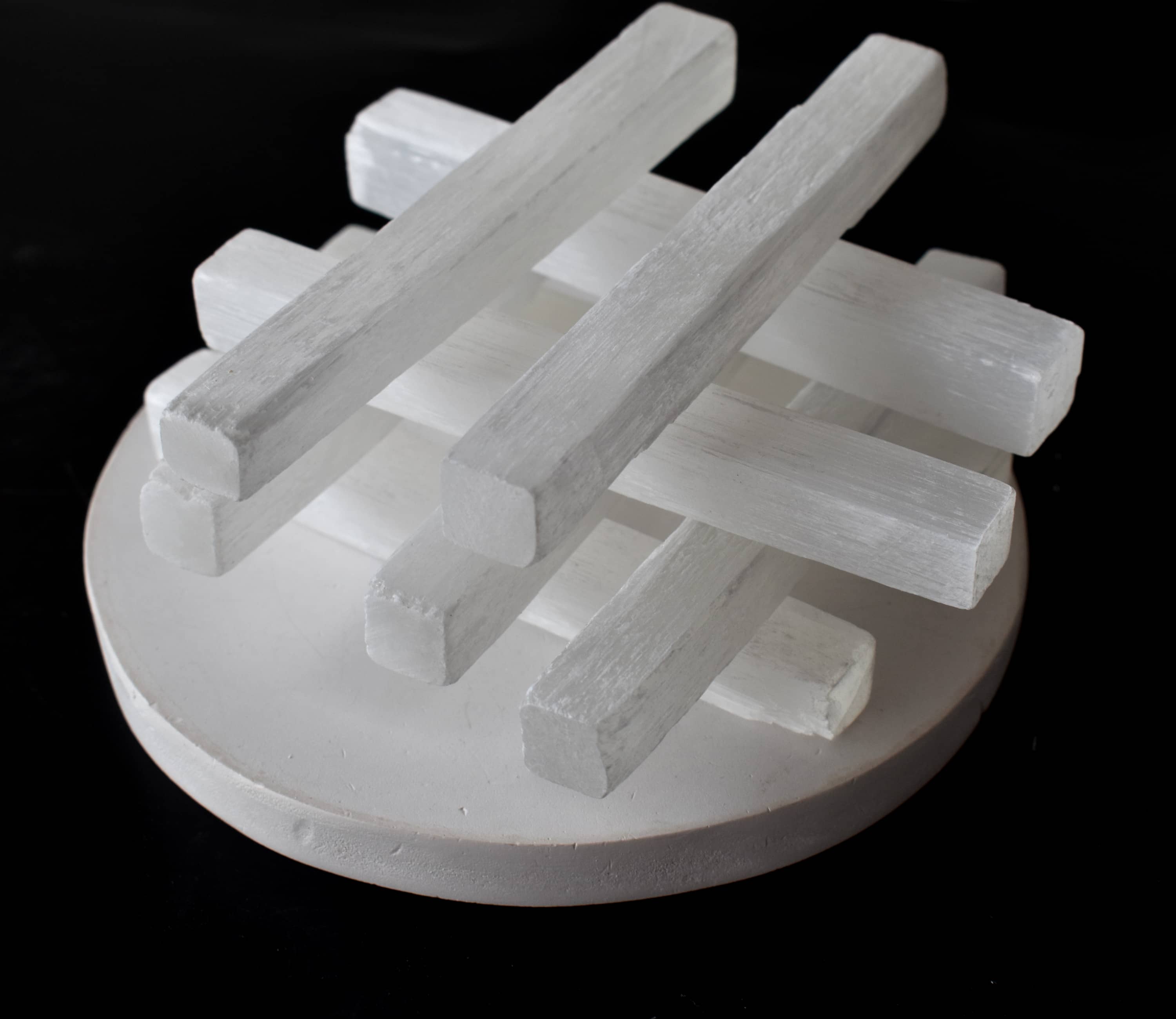 4" Selenite Healing Logs Selenite Sticks, Selenite Logs DestGlow