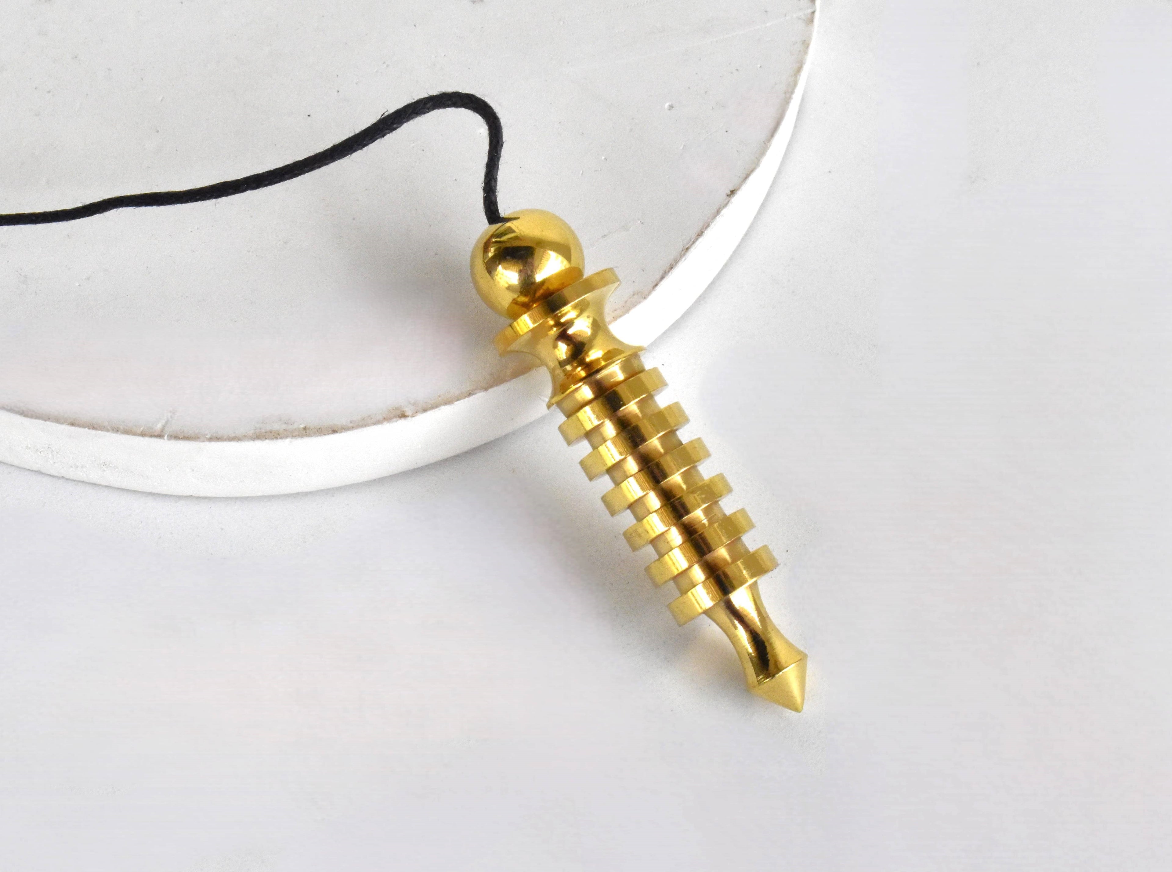6 Ring Bullet Brass Pendulum Silver Metal Egyptian Pendulums. DestGlow