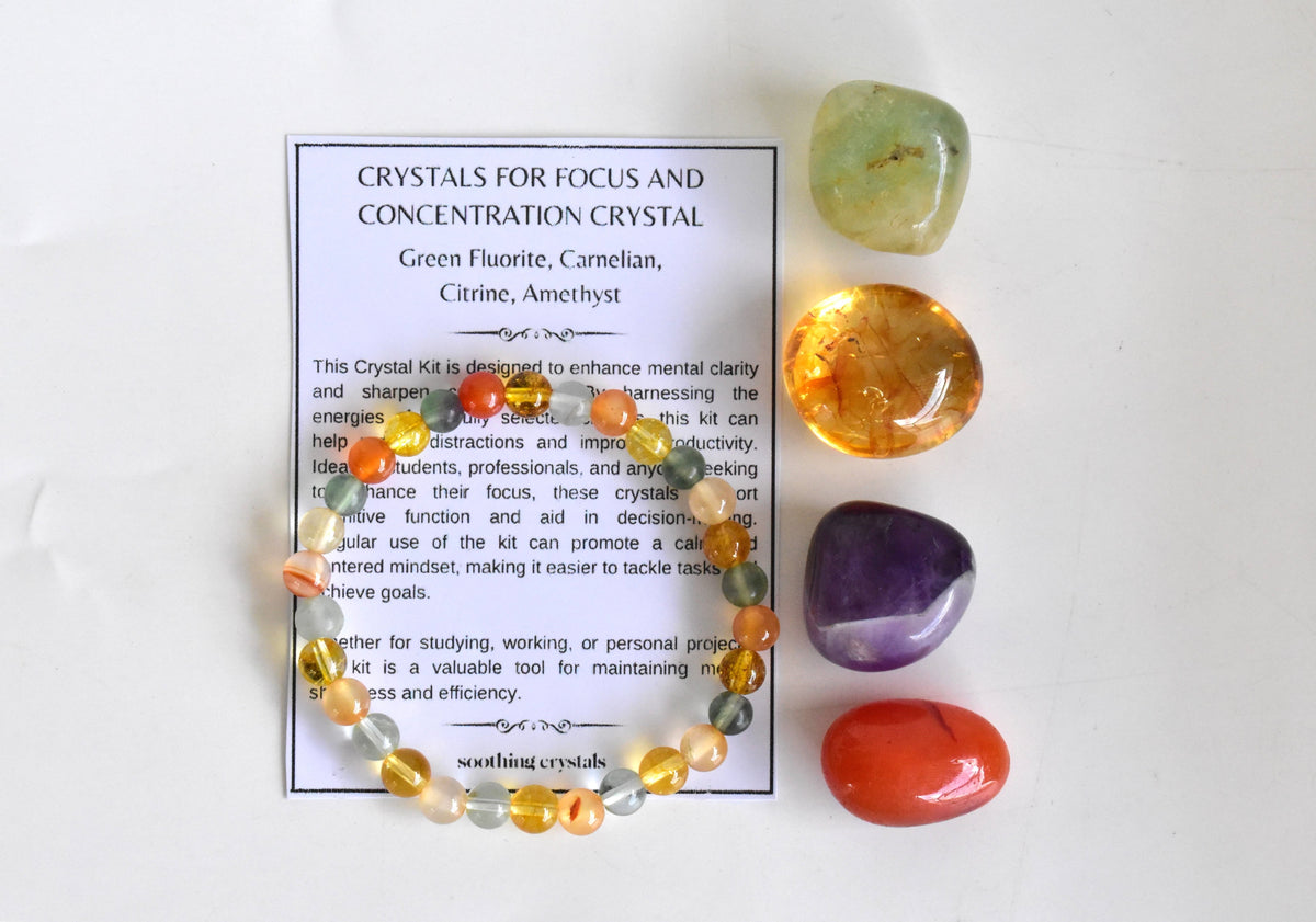 FOCUS AND CONCENTRATION Crystal Kit, Crystal Gift Kit. DestGlow