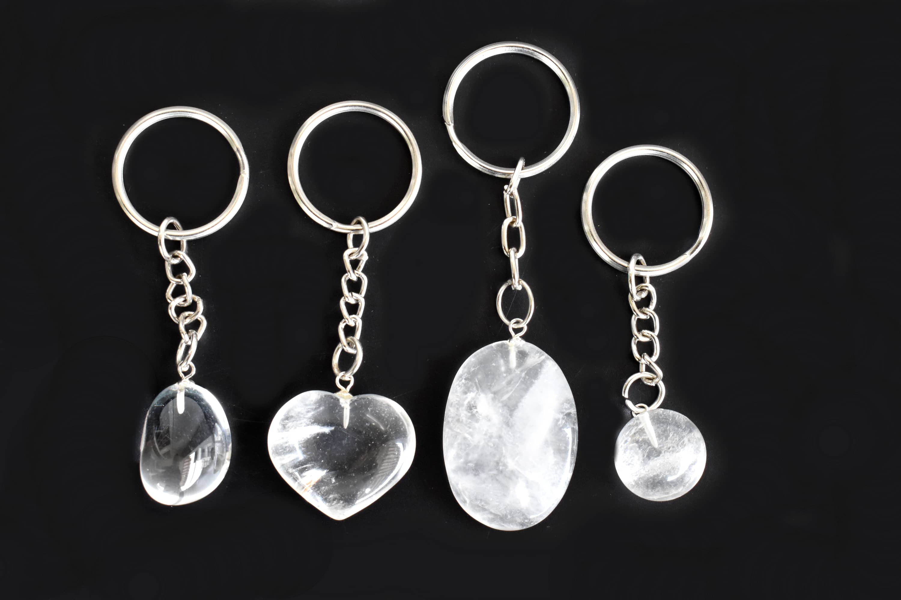 Crystal Quartz Key Chain, Gemstone Keychain Crystal Key Ring (Dreams and Enhancing) DestGlow