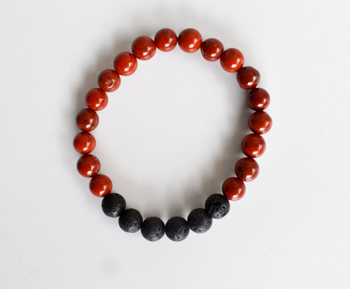 Red Jasper Diffuser Bracelet, Lava Diffuser Jewelry, Aromatherapy, Essential Oil Bracelet, Spiritual Gift, Yoga Gift for Her DestGlow