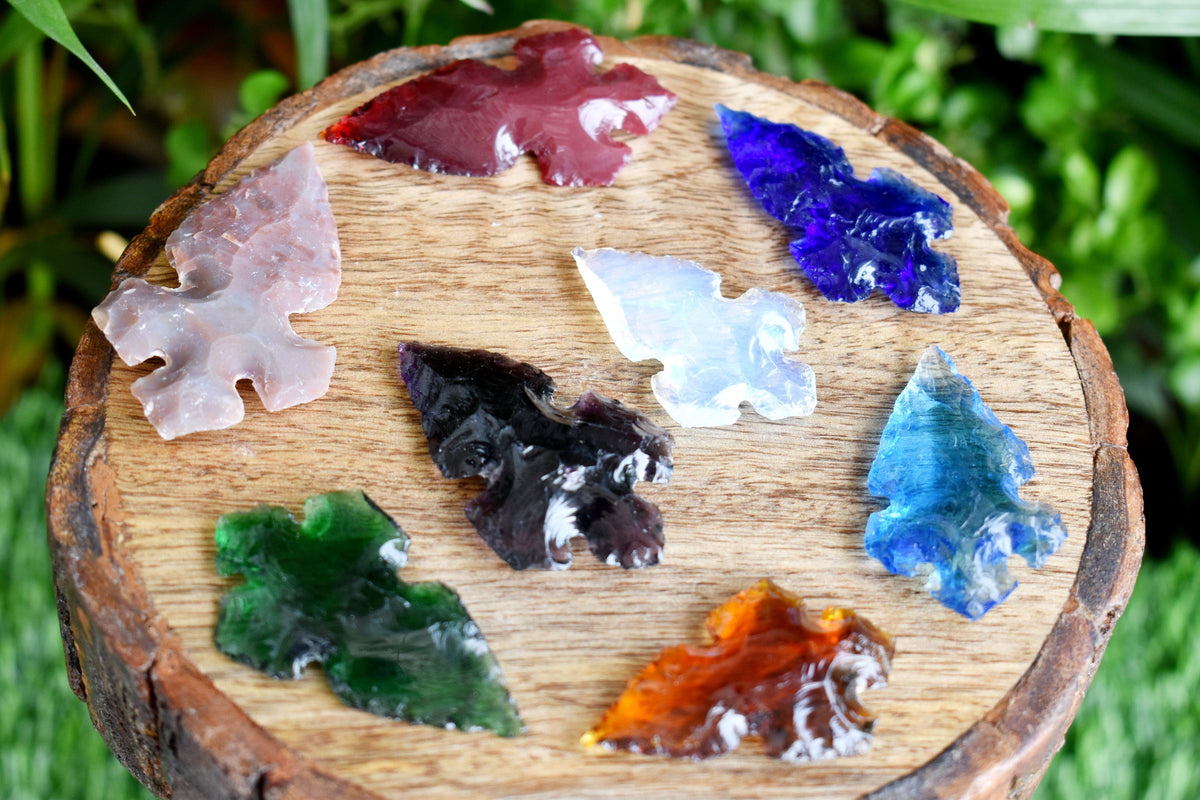 Assorted 8 Pcs Cross Arrowhead Points Set, 2 inch Mix Cross Arrowhead DestGlow