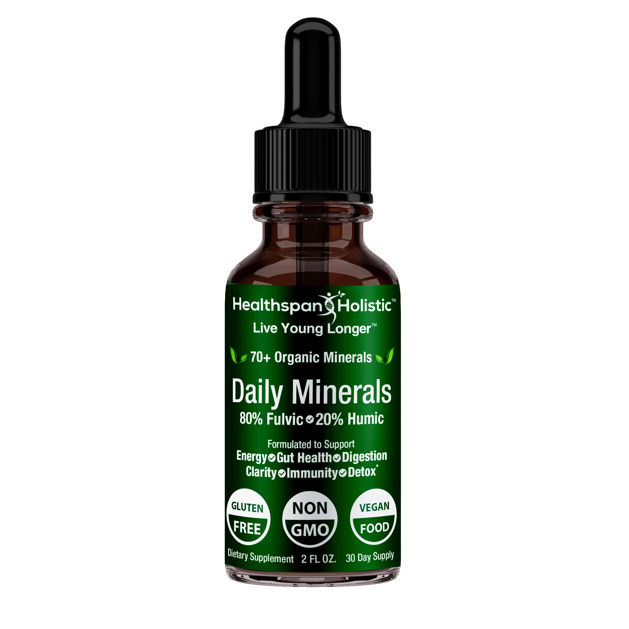 2oz Daily Minerals Fulvic Humic Concentrate by Healthspan Holistic