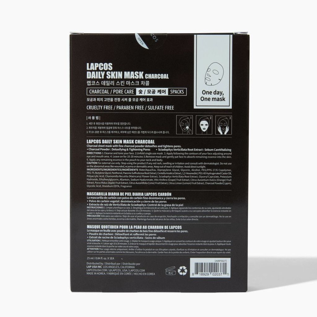 Daily Charcoal Sheet Mask - Skin Detox DestGlow