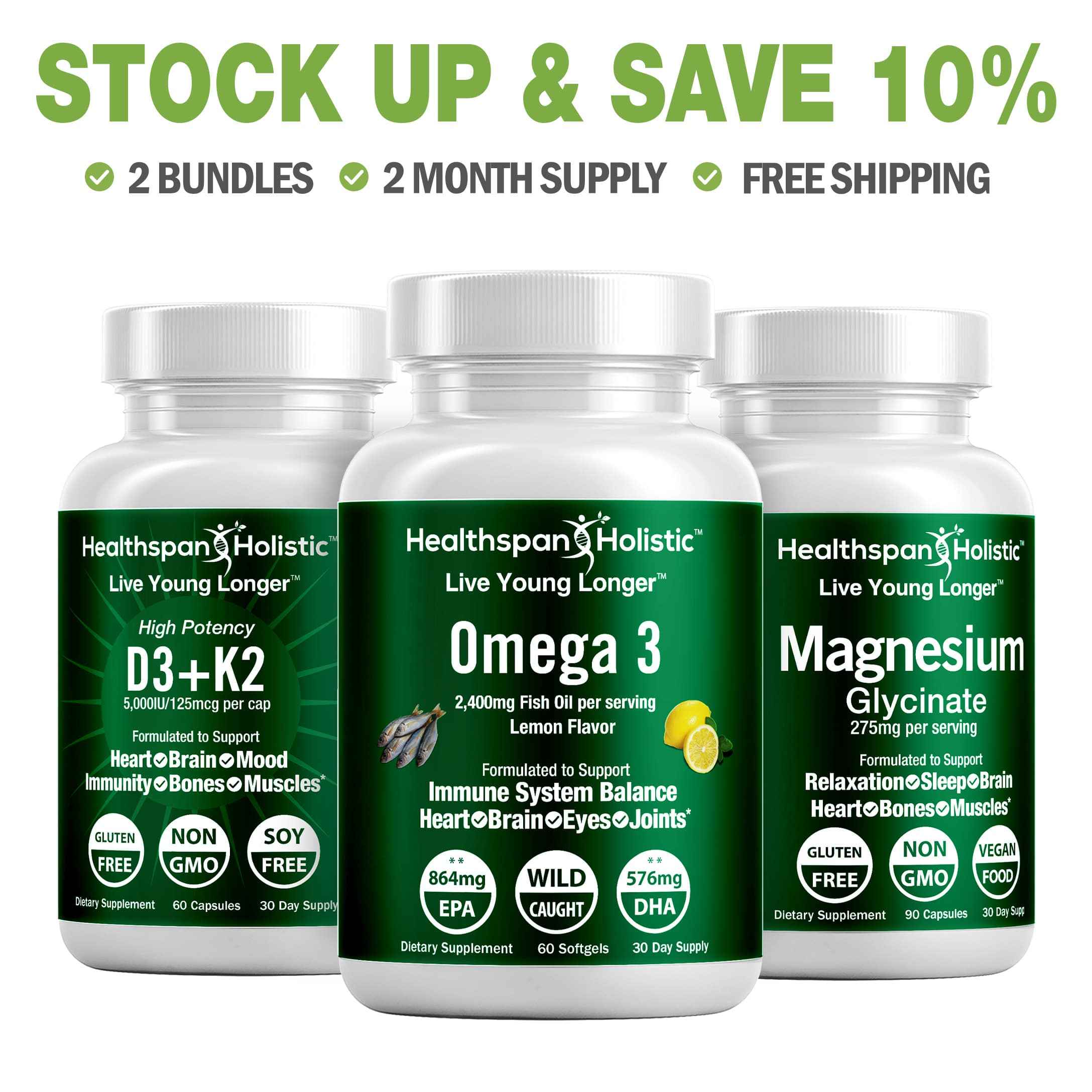 D3-Omega 3-Magnesium Daily Essentials Bundle