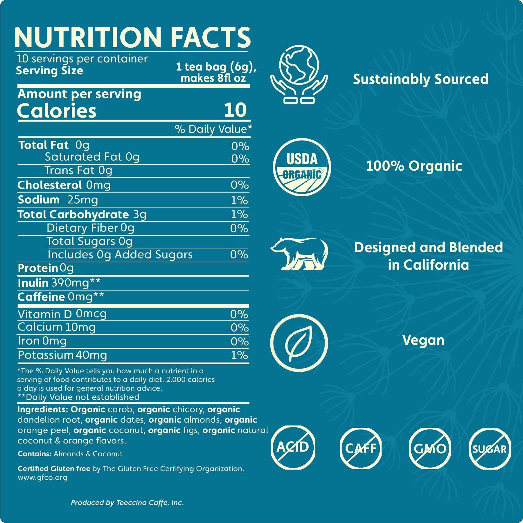 Dandelion Coconut Roasted Herbal Tea