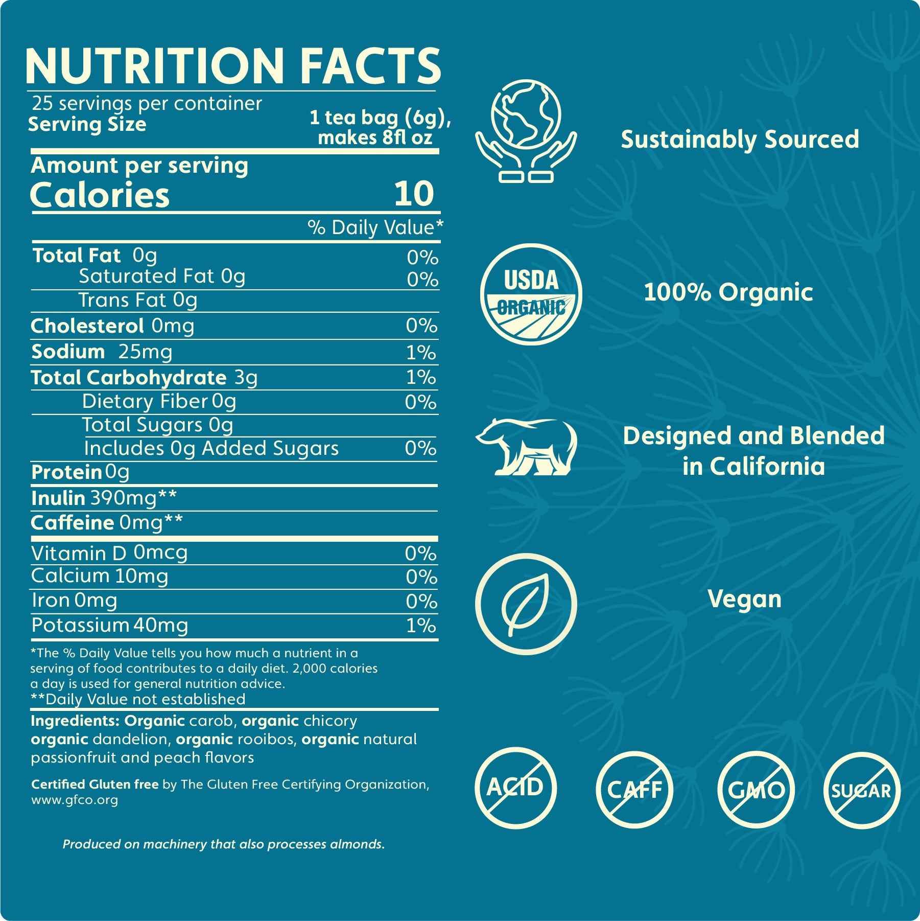 Dandelion Passionfruit Peach Herbal Tea