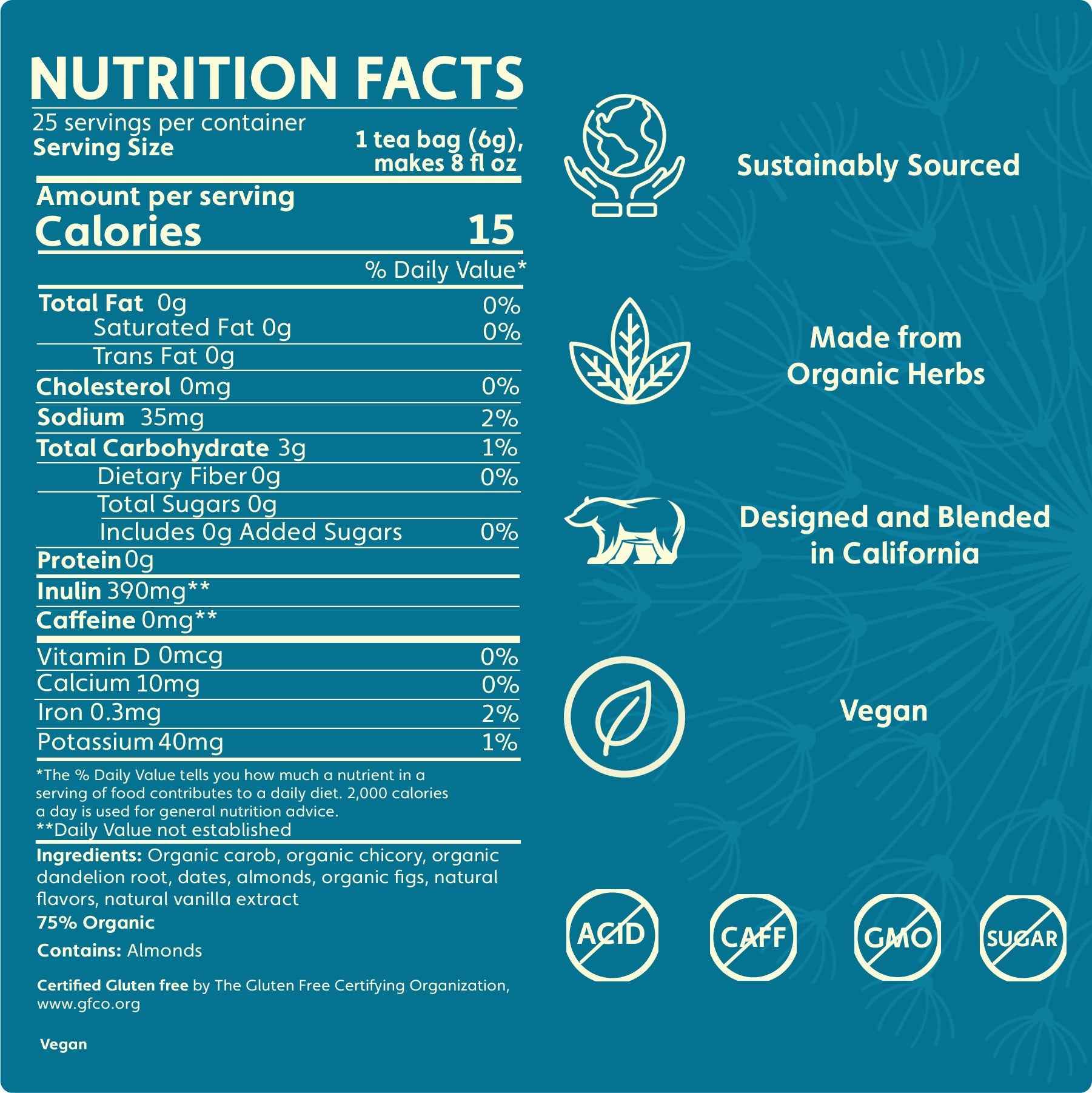 Dandelion Vanilla Nut Roasted Herbal Tea