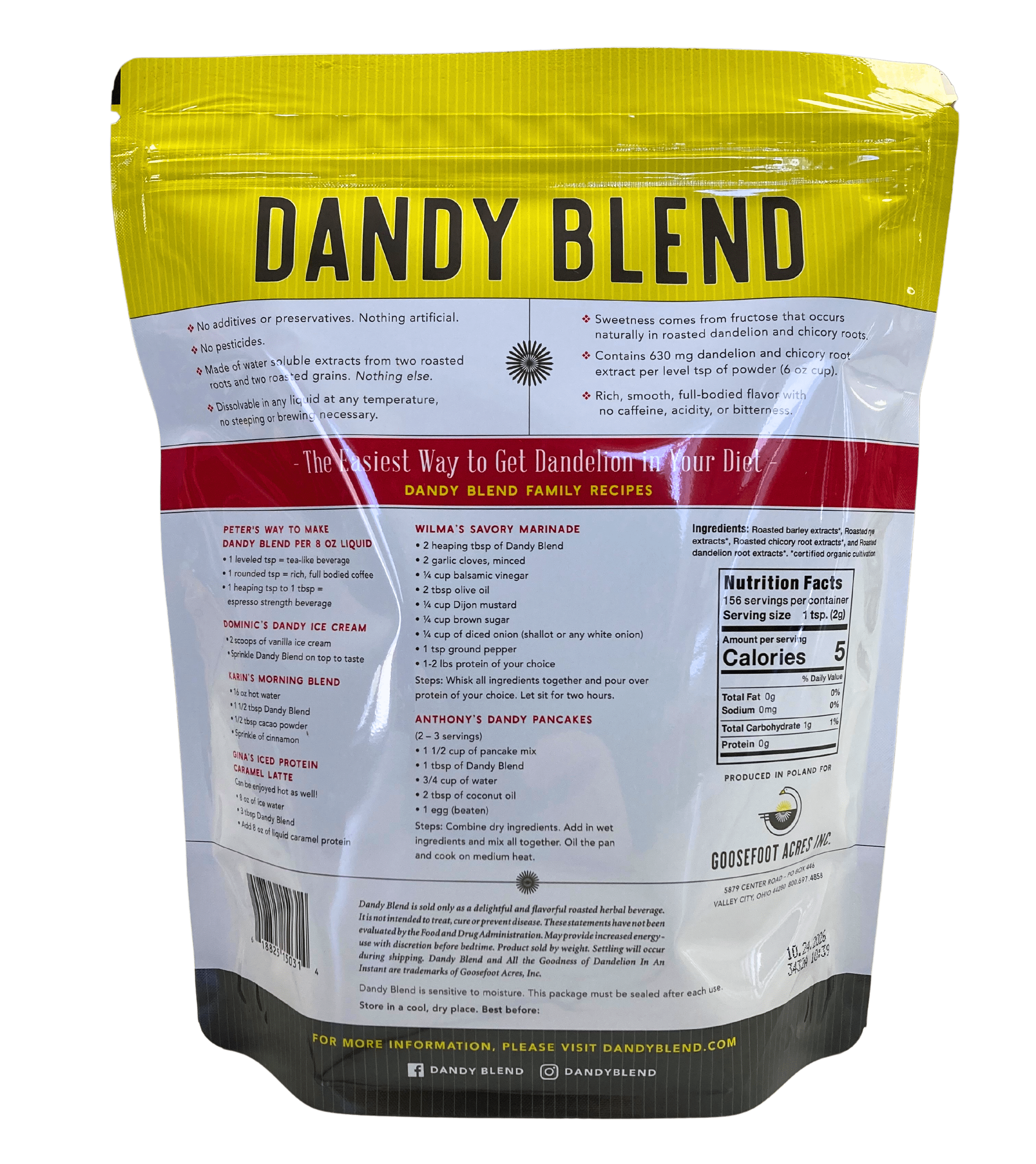 Dandy Blend, Organic, Instant Beverage by Country Life Natural Foods