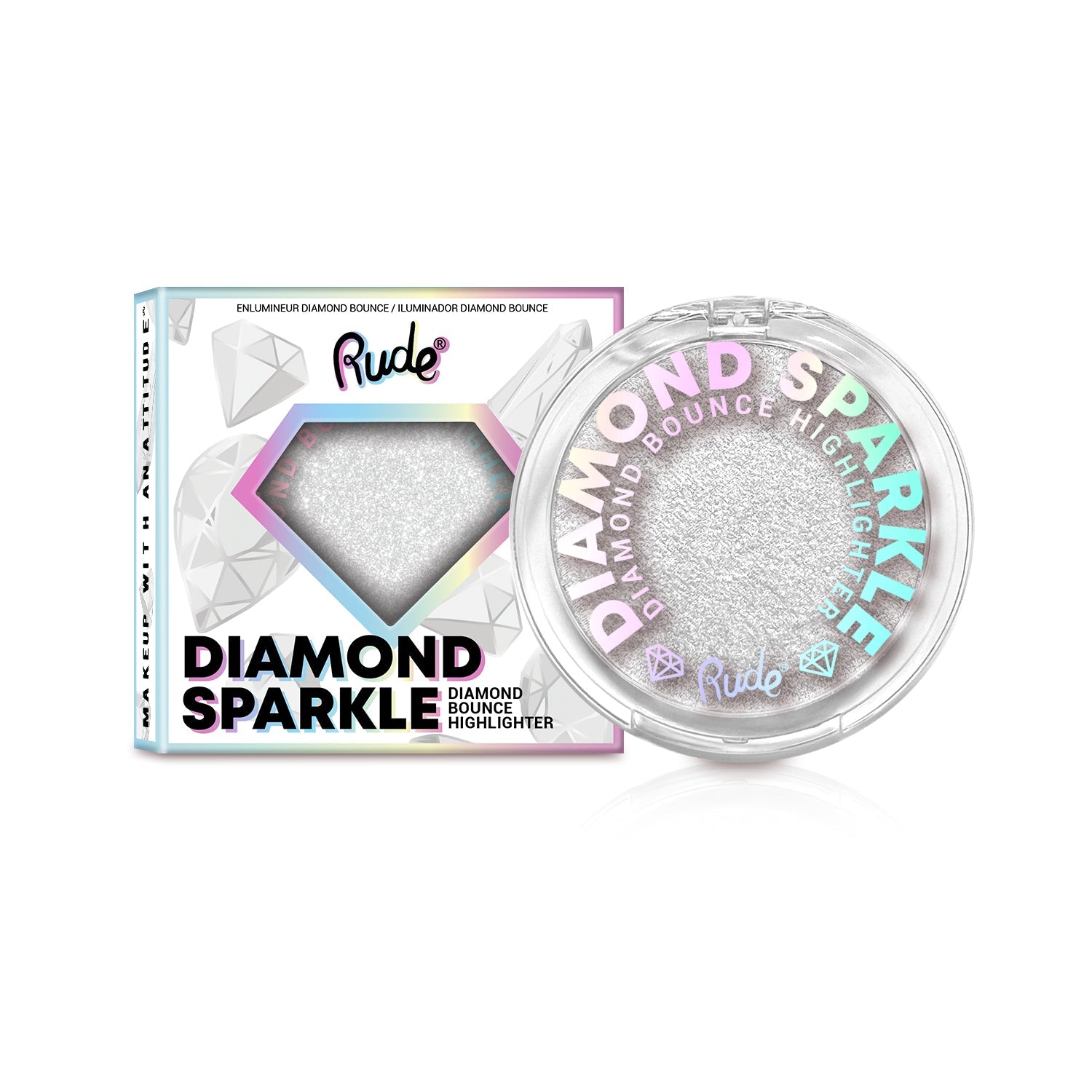 RUDE Diamond Sparkle Diamond Bounce Highlighter - Pearl - DestGlow