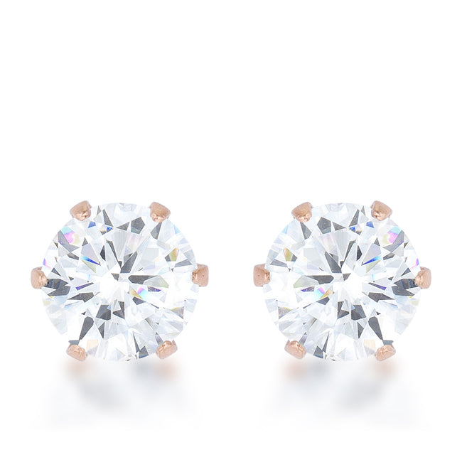 Avera Reign 3.4ct CZ Stainless Steel Stud Earrings